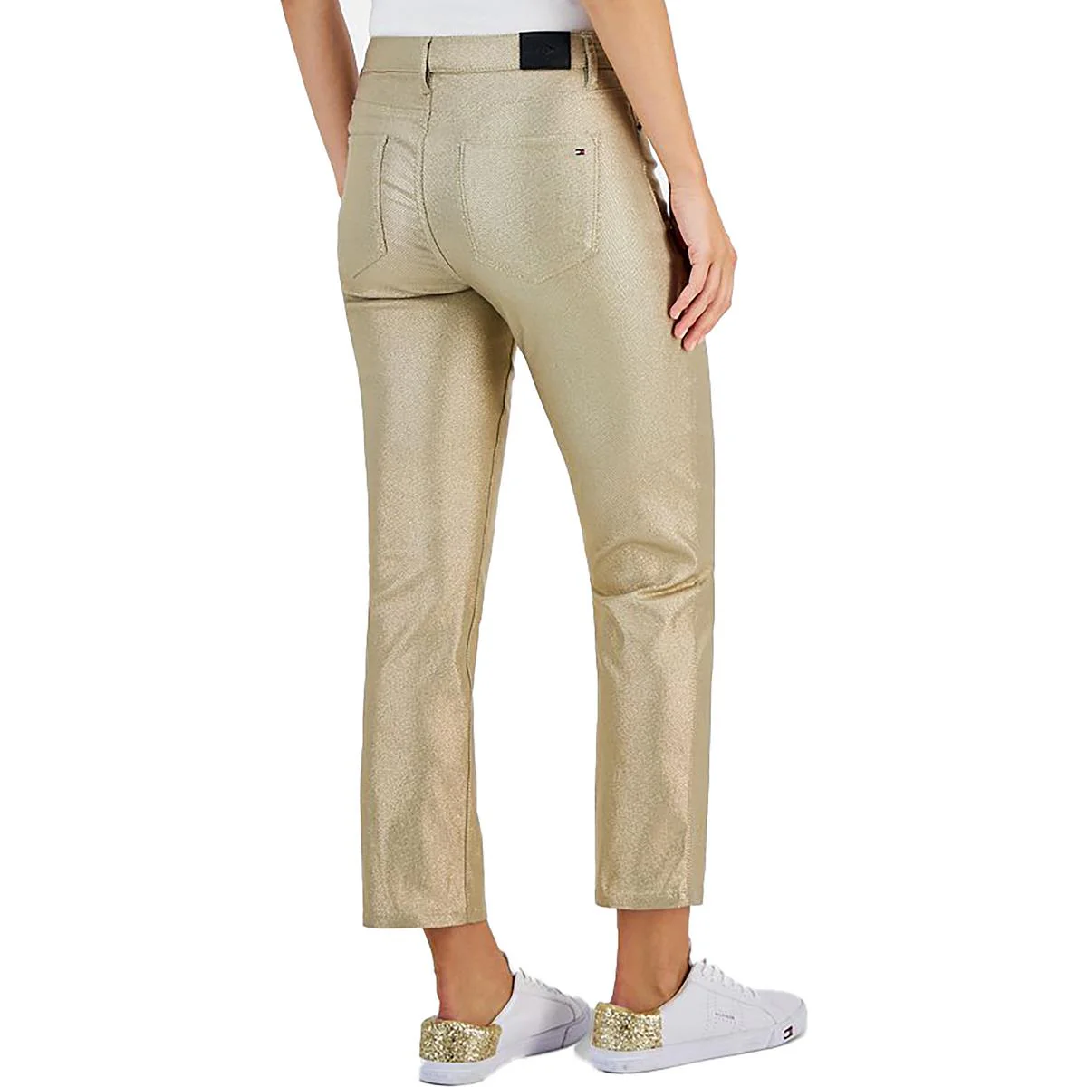 Plus Womens Metallic High Rise Skinny Jeans