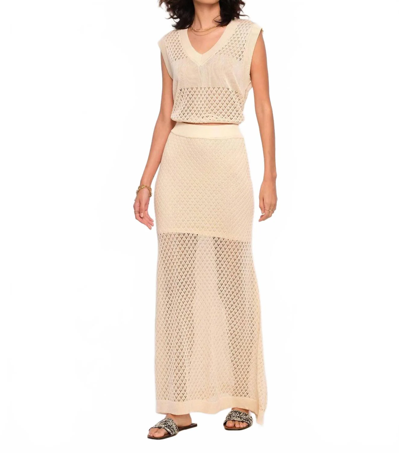 Hazel Skirt Set In Ecru