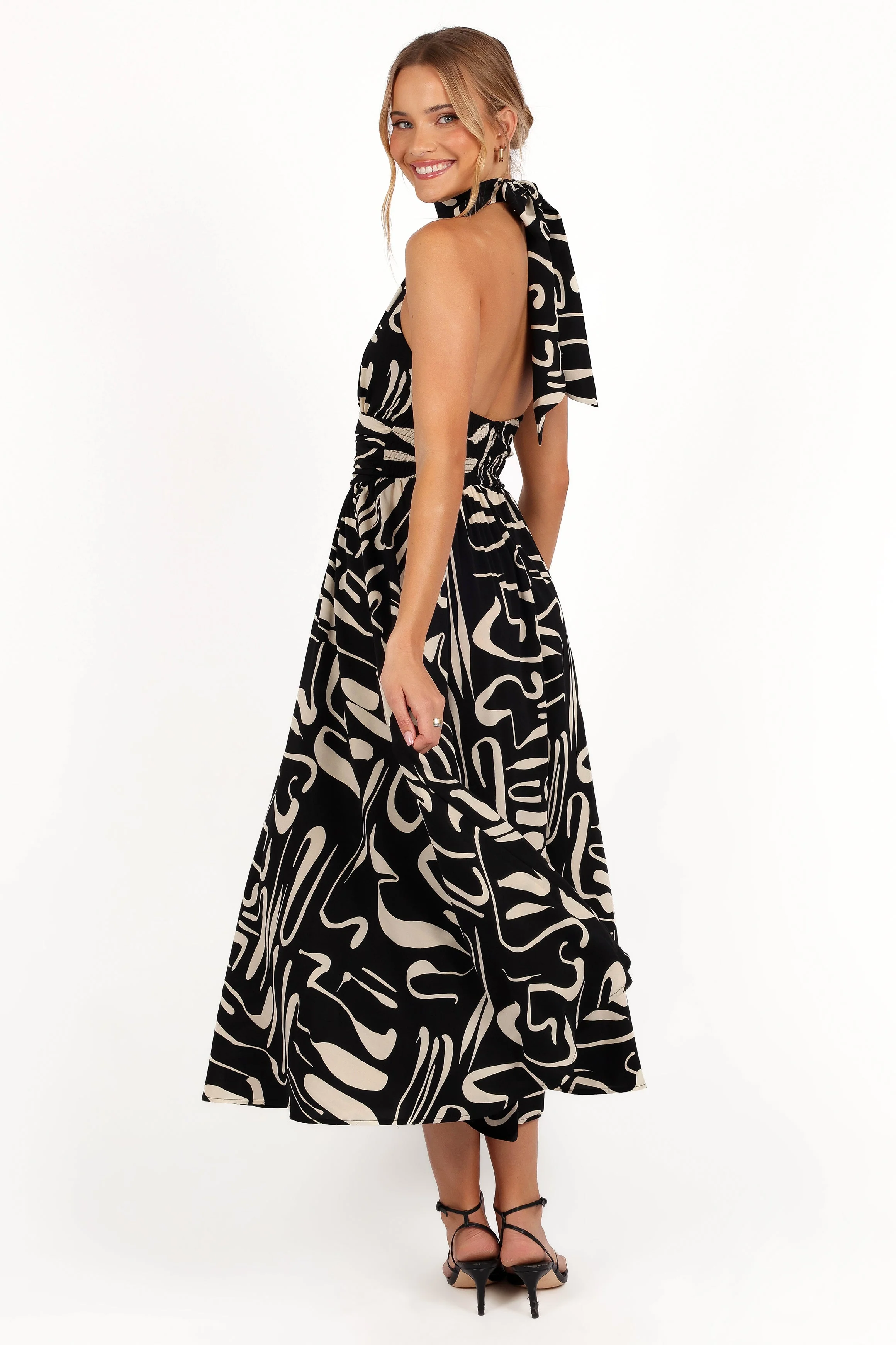 Jennifer Halterneck Maxi Dress - Black/White