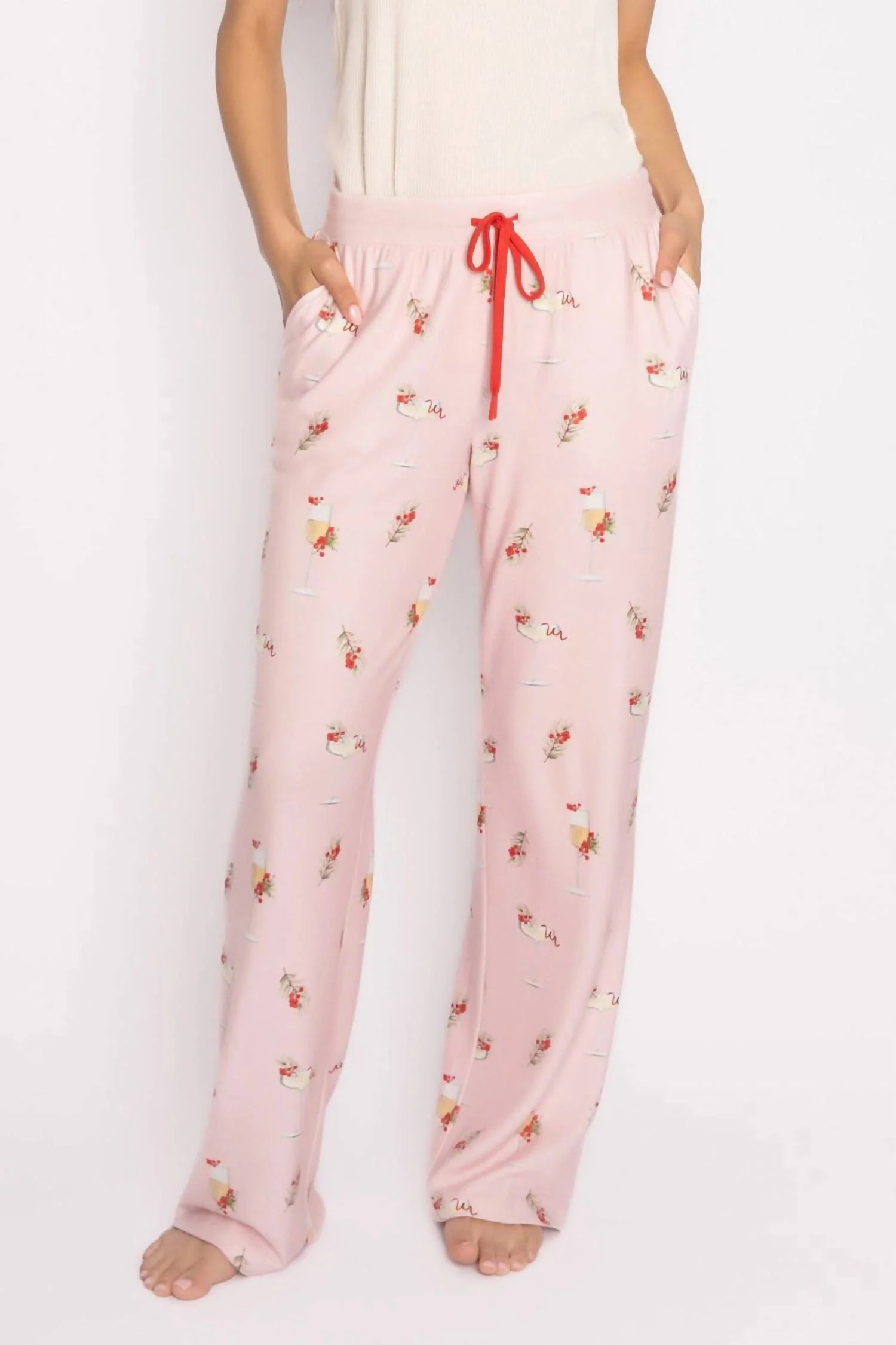 Cabin And Cocktails Pajama Pants In Pink Dream