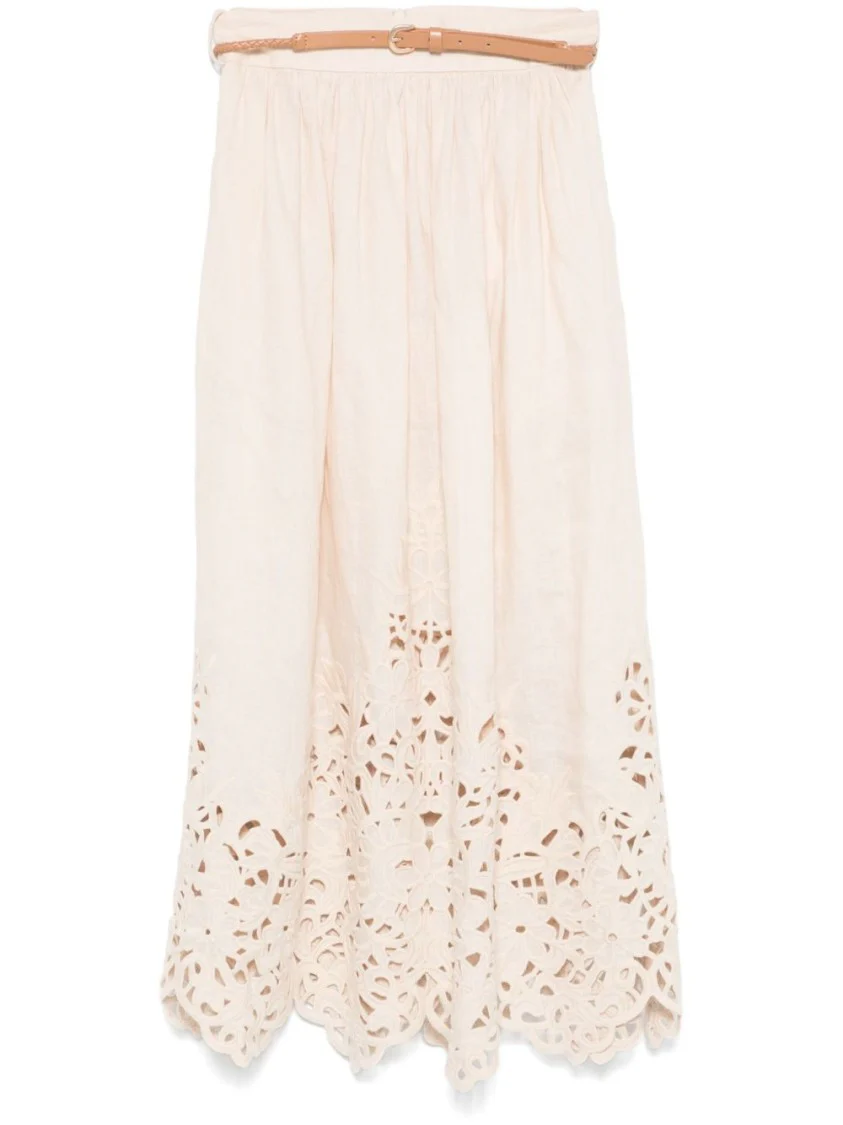 Light Beige Wylie Midi Skirt