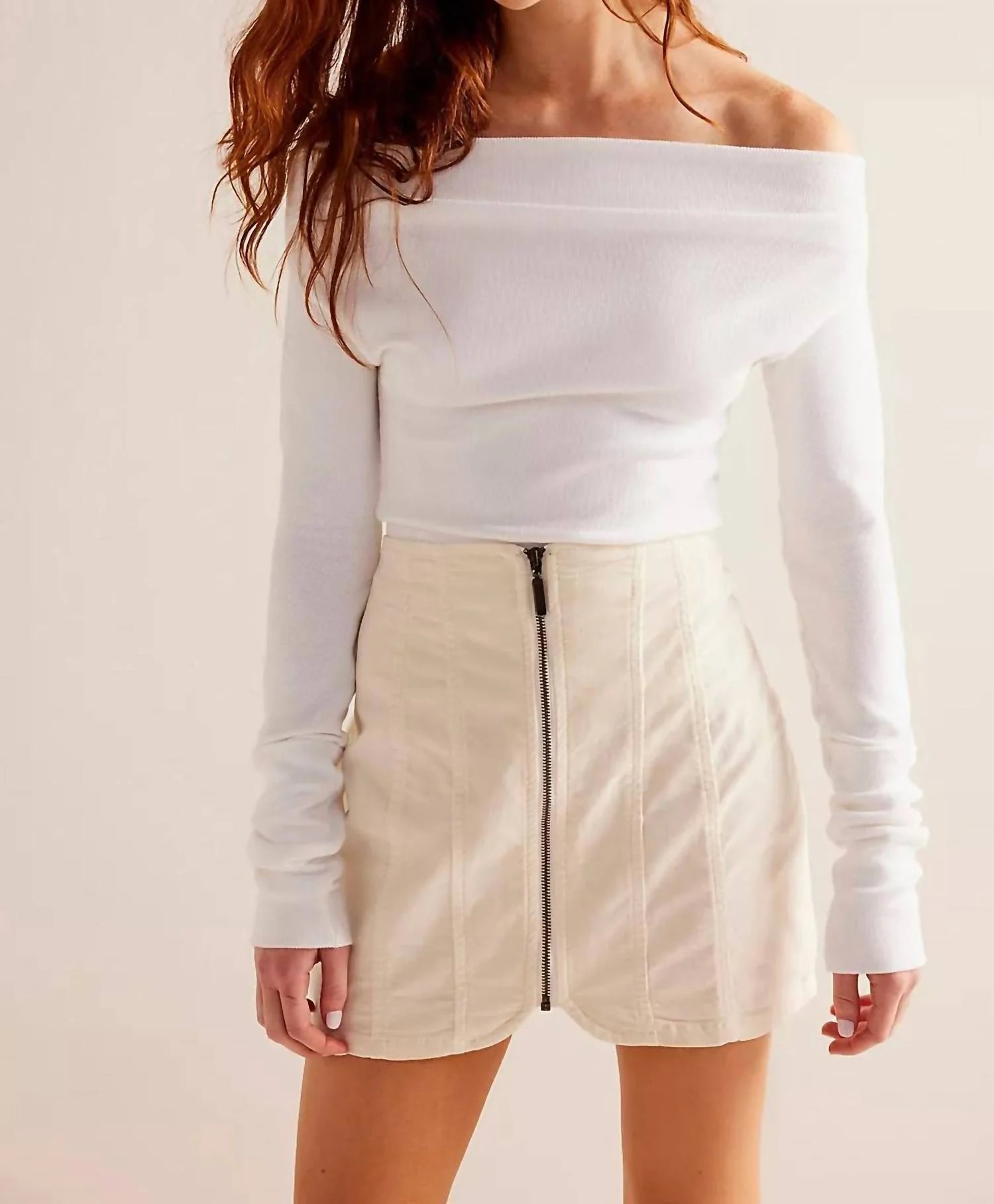 Layla Corduroy Mini Skirt In Cheesecake