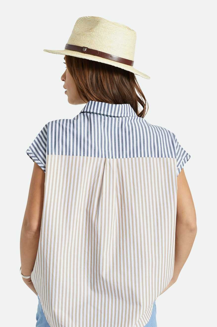 Messer Straw Fedora - Natural/Brown