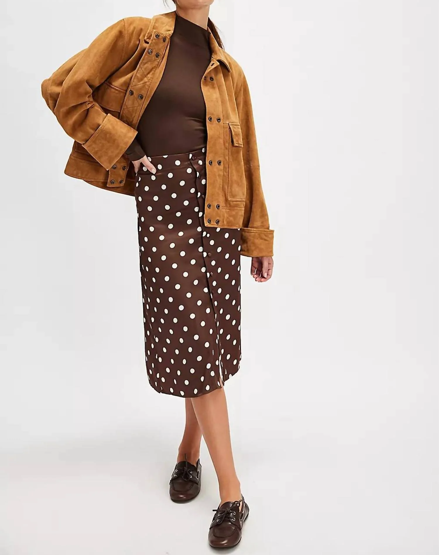 Analise Printed Midi Skirt In Pinecone Combo