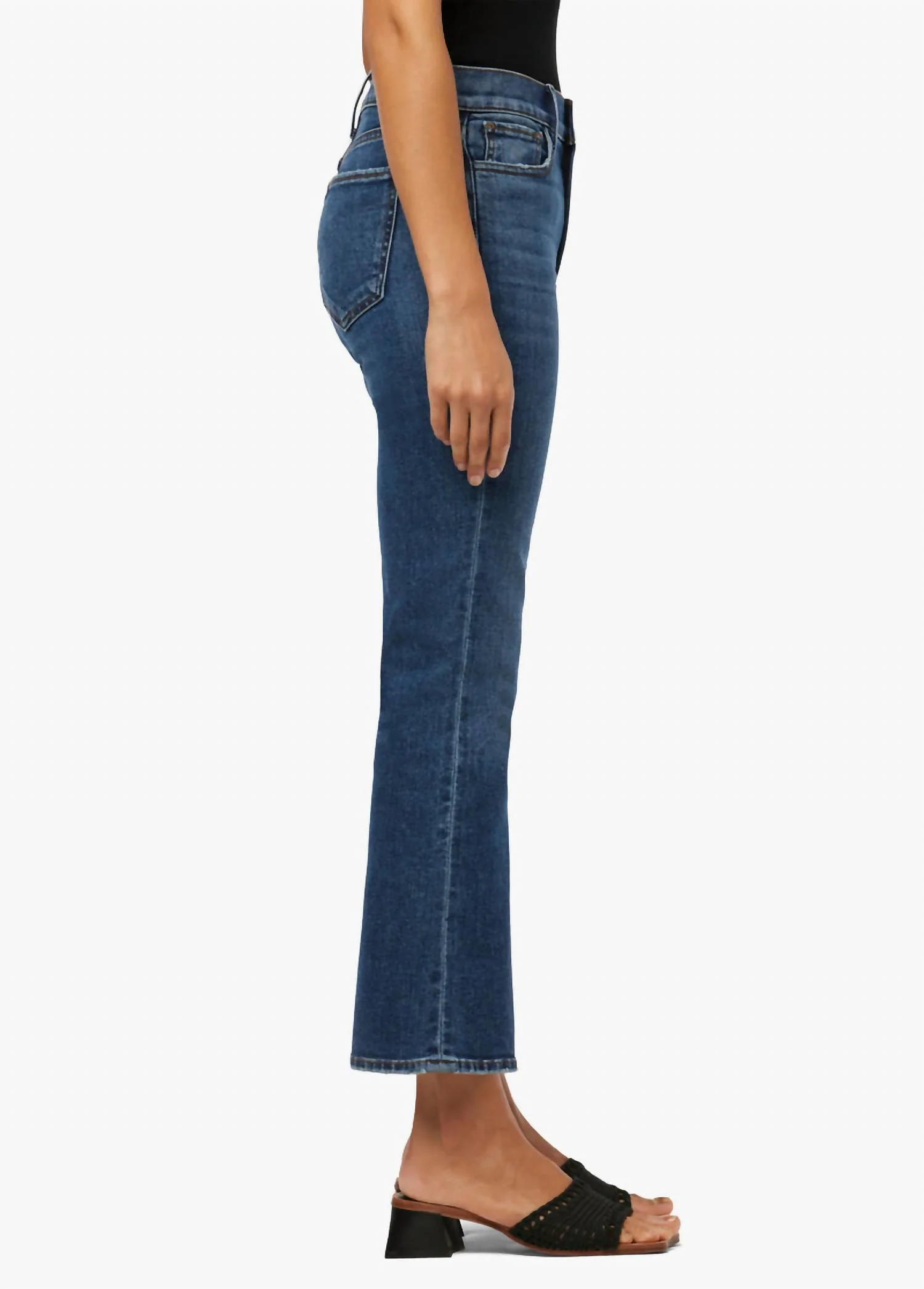 Callie Cropped Bootcut Jeans In Dark Medium Wash