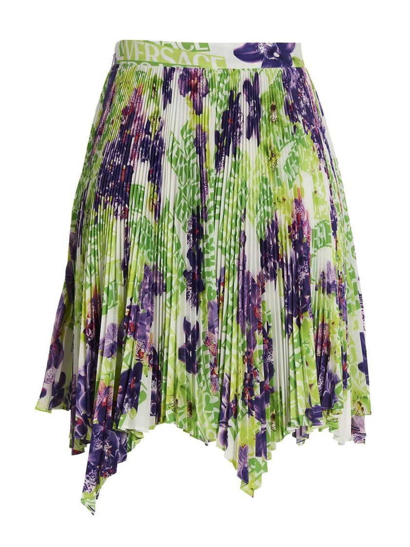 Floral Crêpe De Chine Silk Skirt