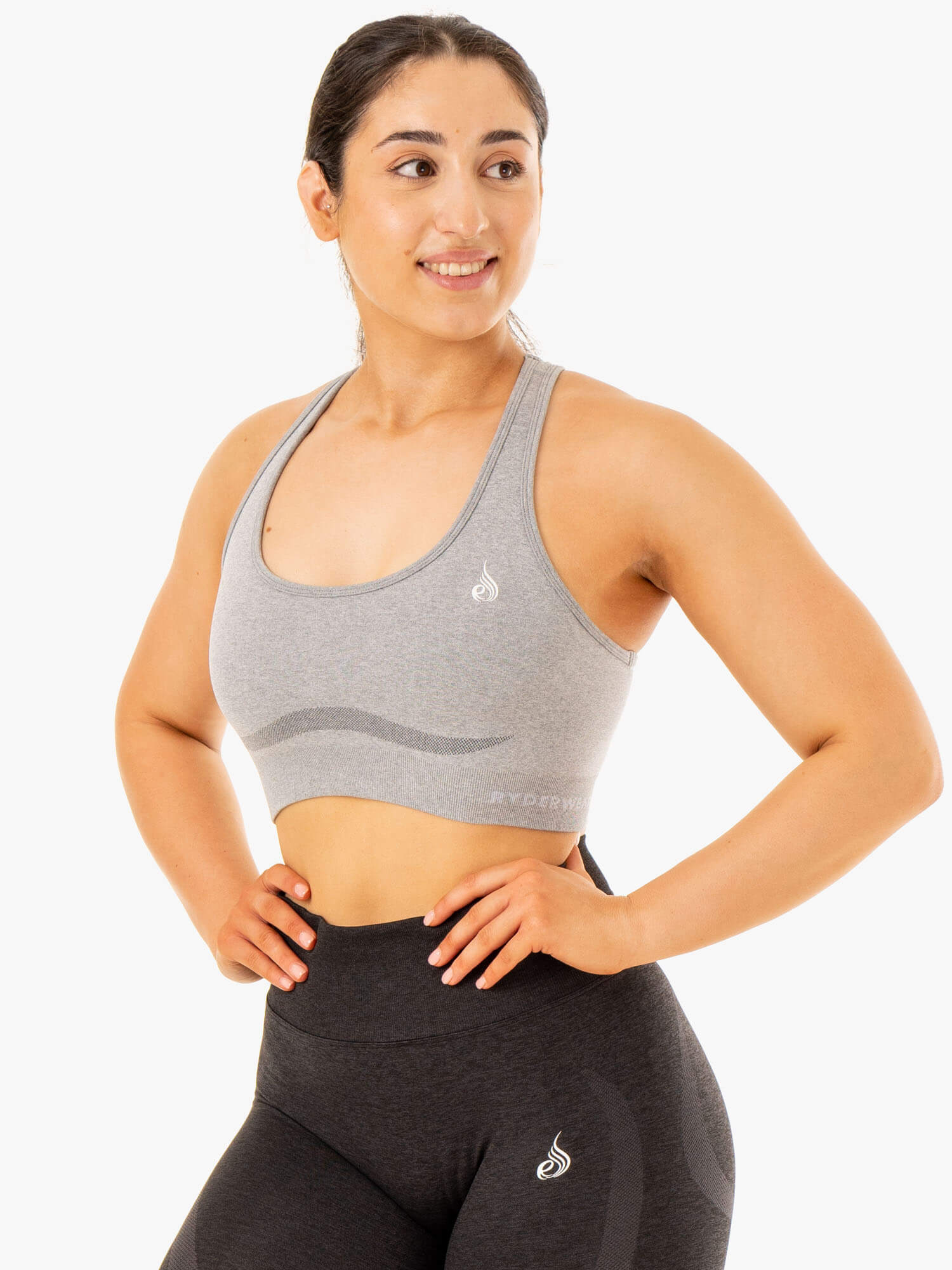 Staples Seamless Racer Back Sports Bra - Grey Marl