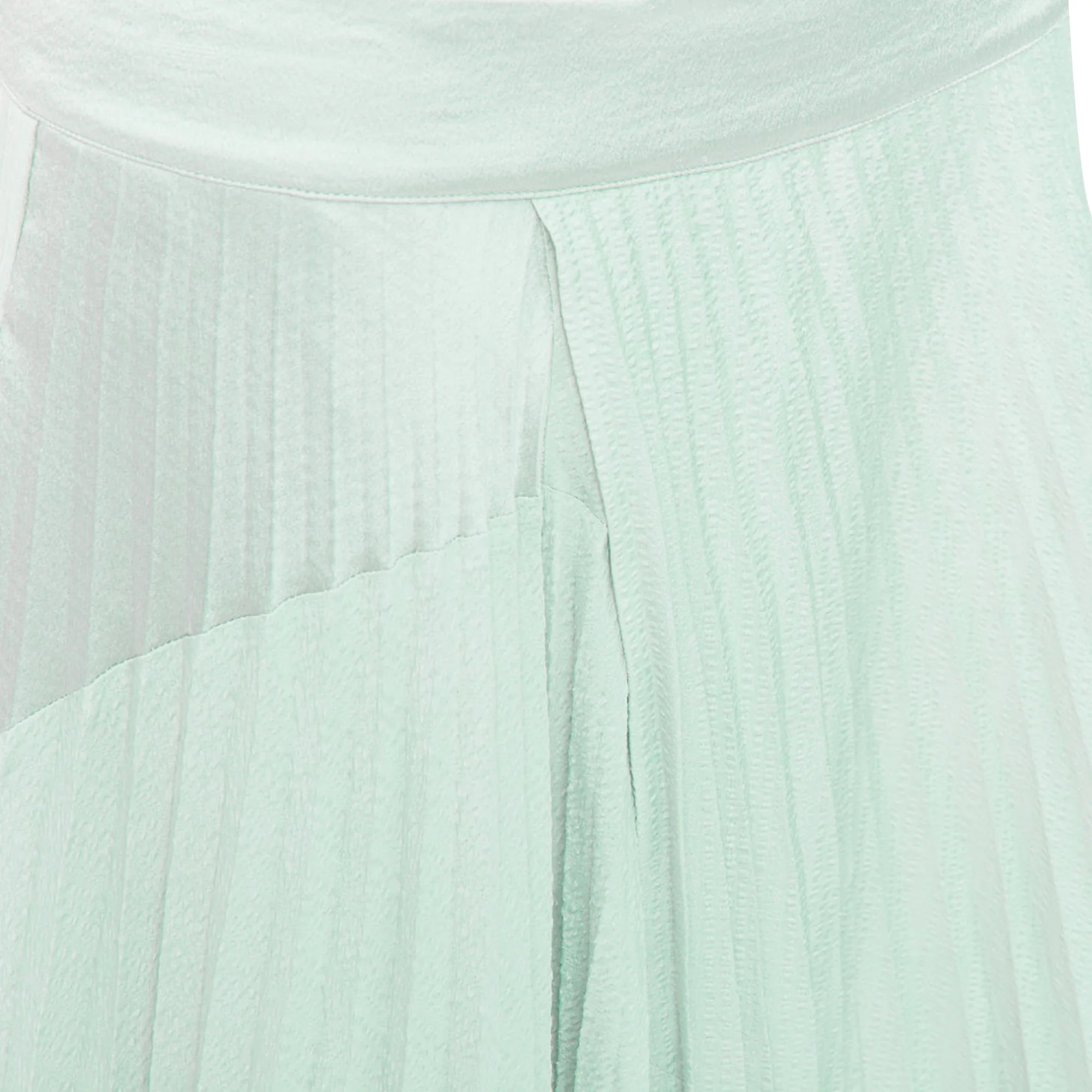 Vince mint multi fabric panelled pleated midi skirt