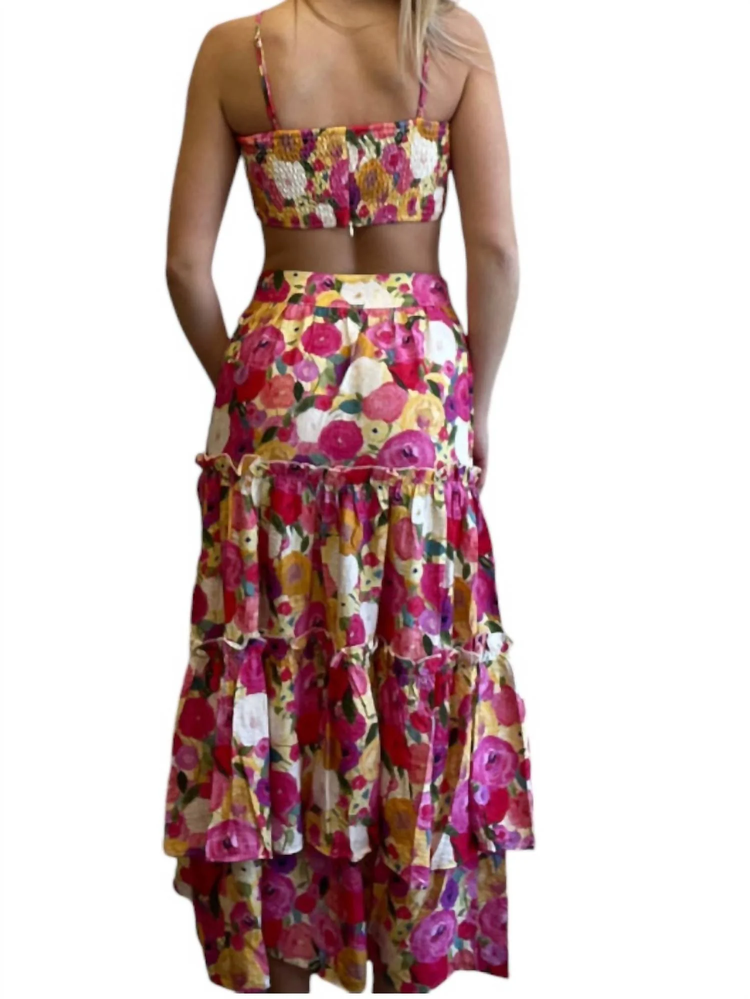 Gypsy Maxi Skirt In Rose Multi