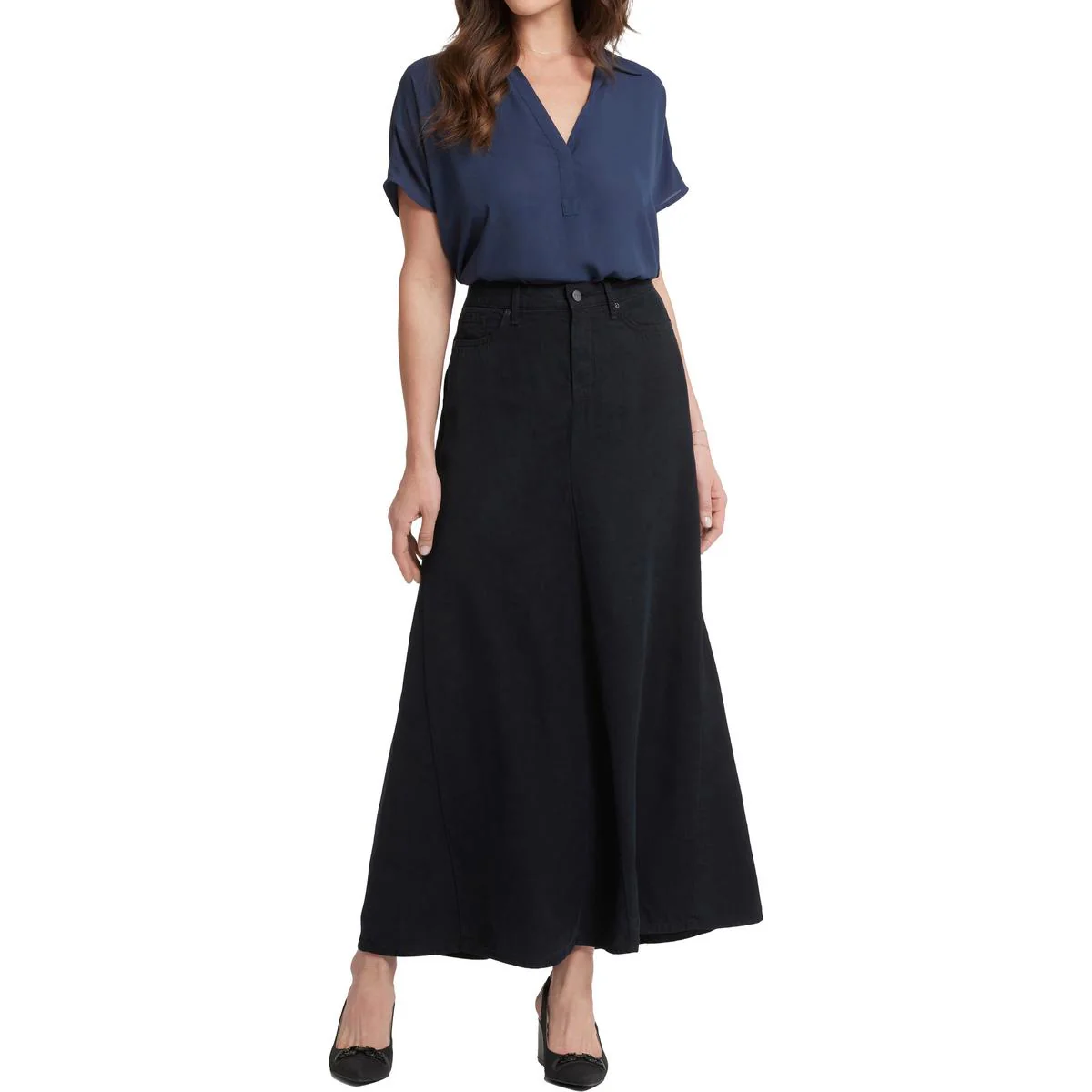 Womens Pocket Tencel Maxi Skirt