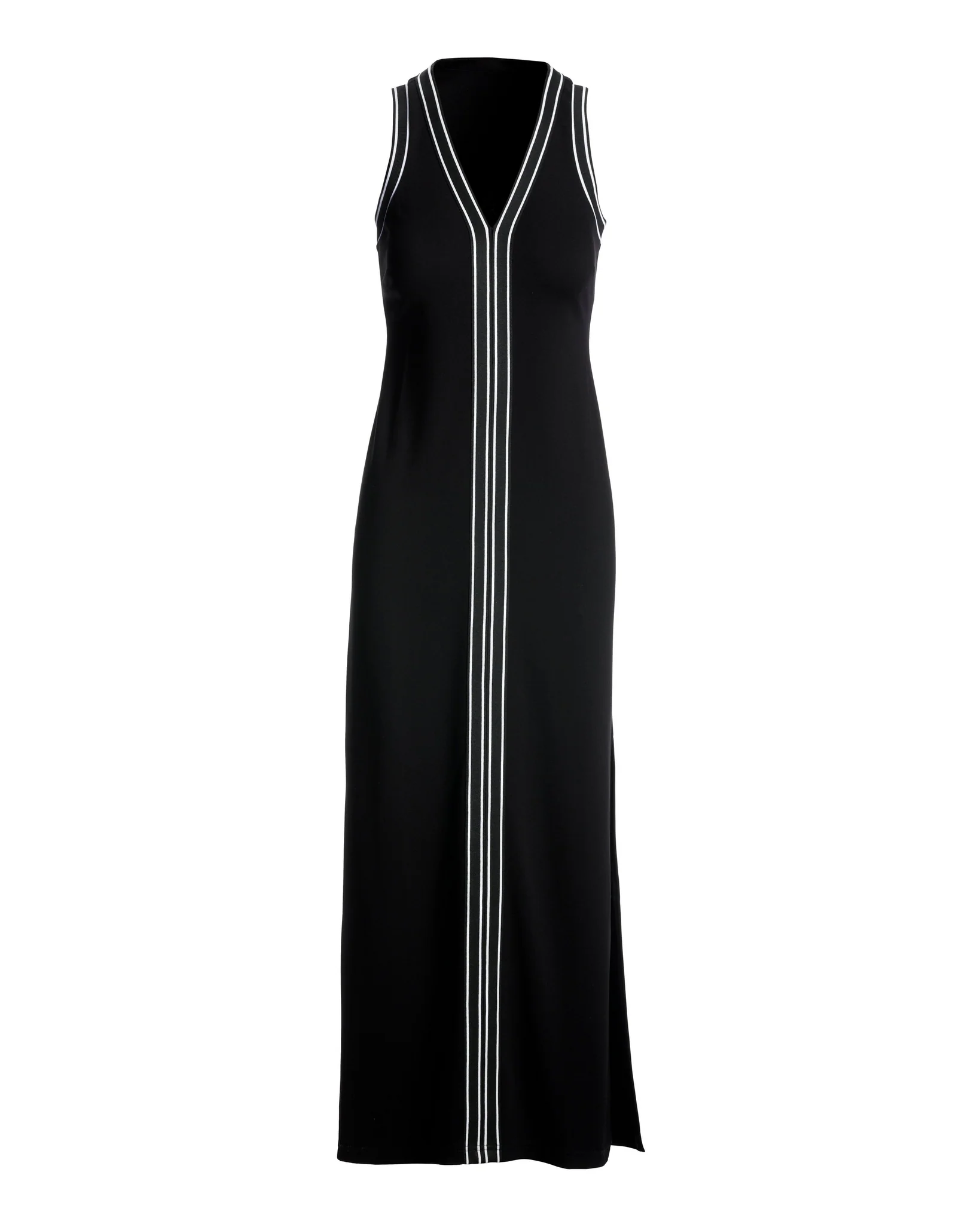 Colorblocked V Neck Maxi Dress Black/White
