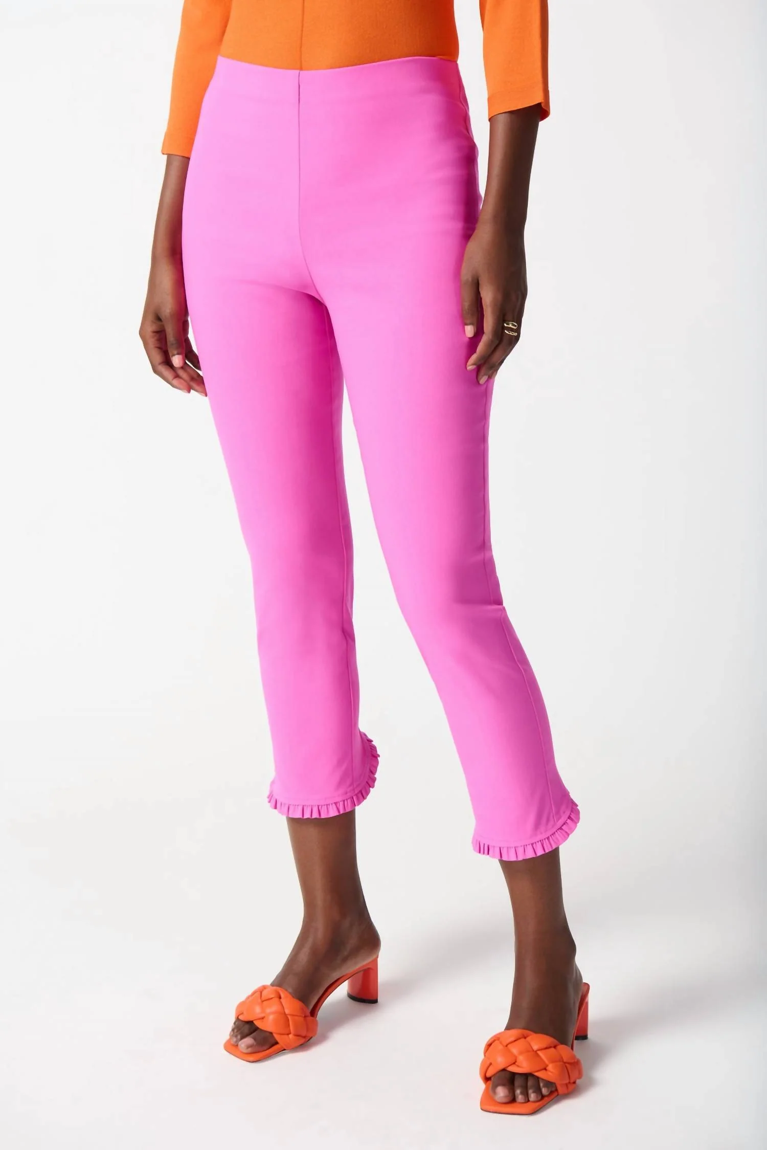 Capris Ruffled Pants In Pink