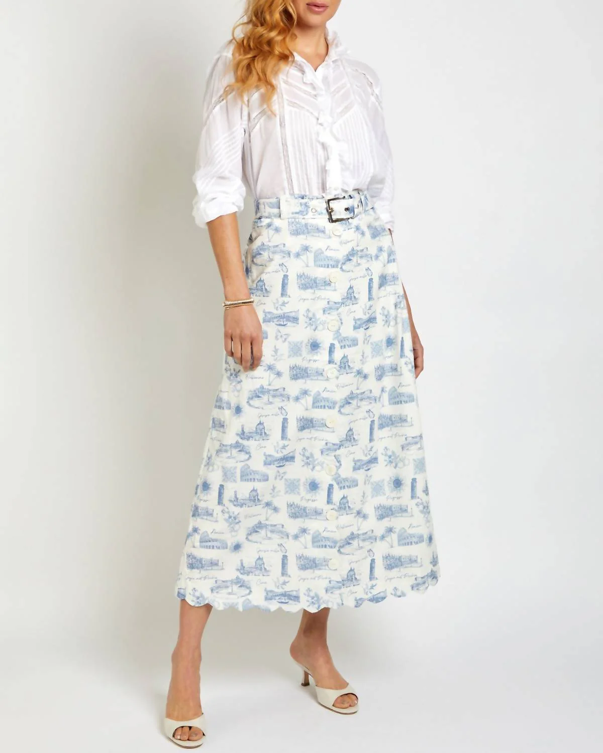 The Clara Skirt In Signature Blue/voyage Print