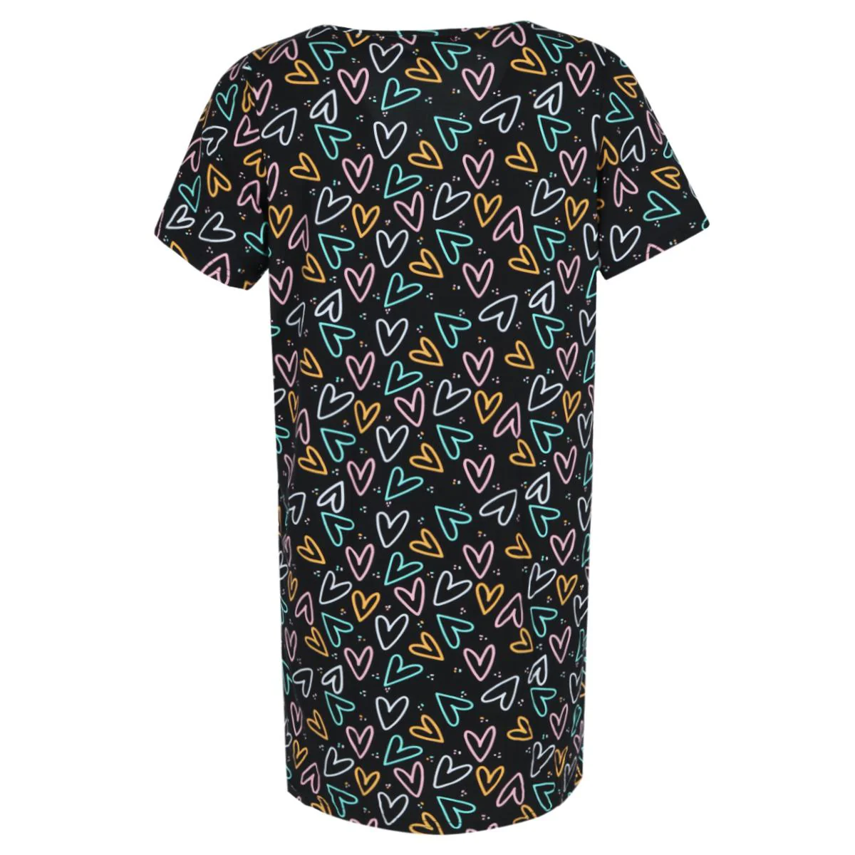 Women's Hearts V-Neck Short Sleeve Night Shirt