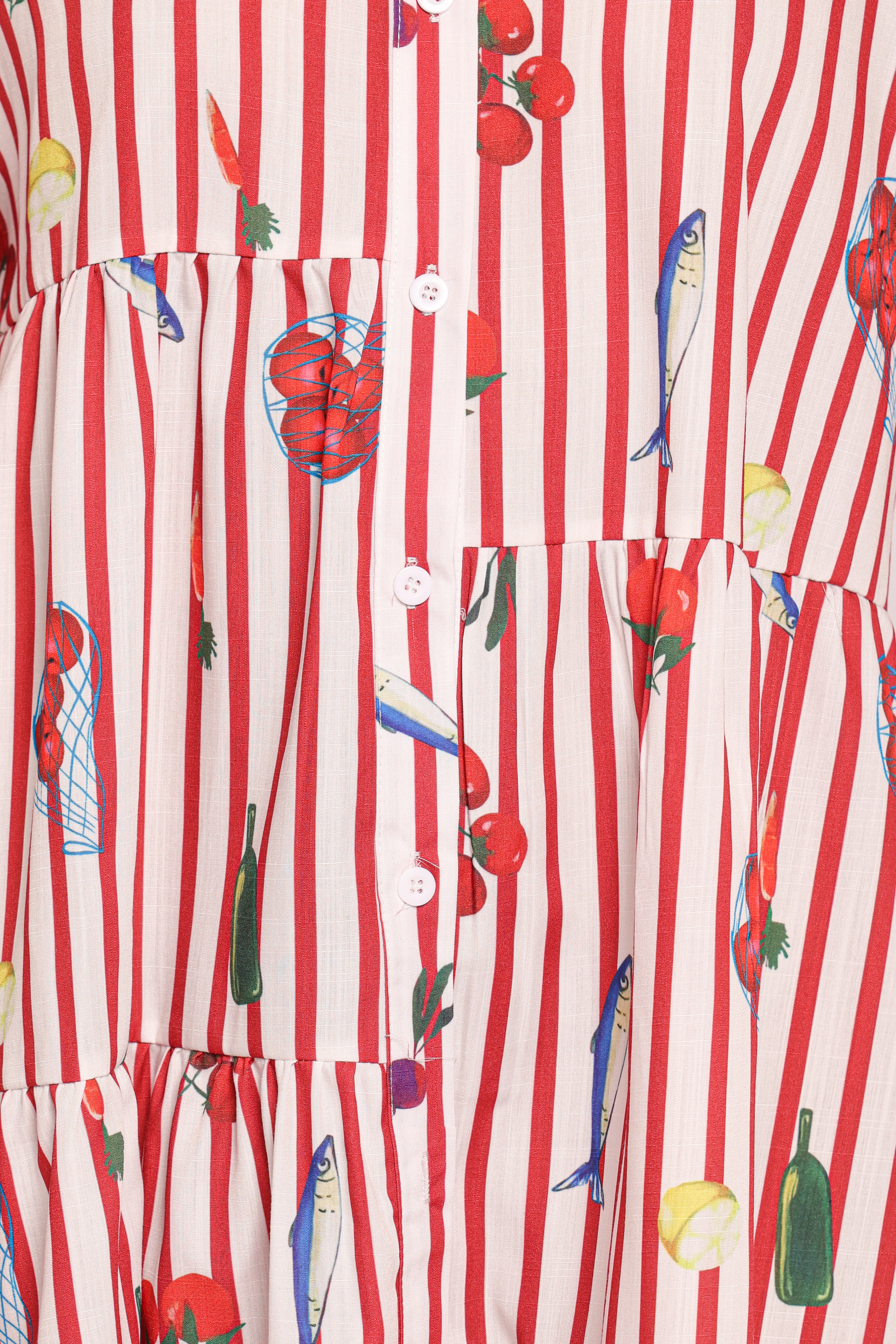 Peachy Mini Dress - Red Picnic Stripe