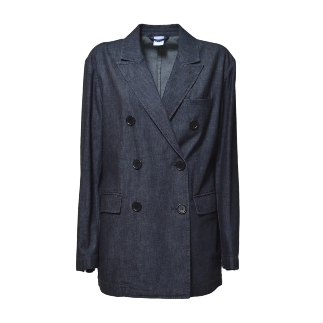 Double Breasted Jacket In Blue Denim