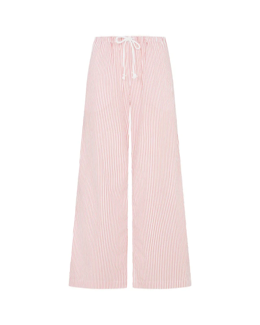 Striped Cropped Jogger - Red/White