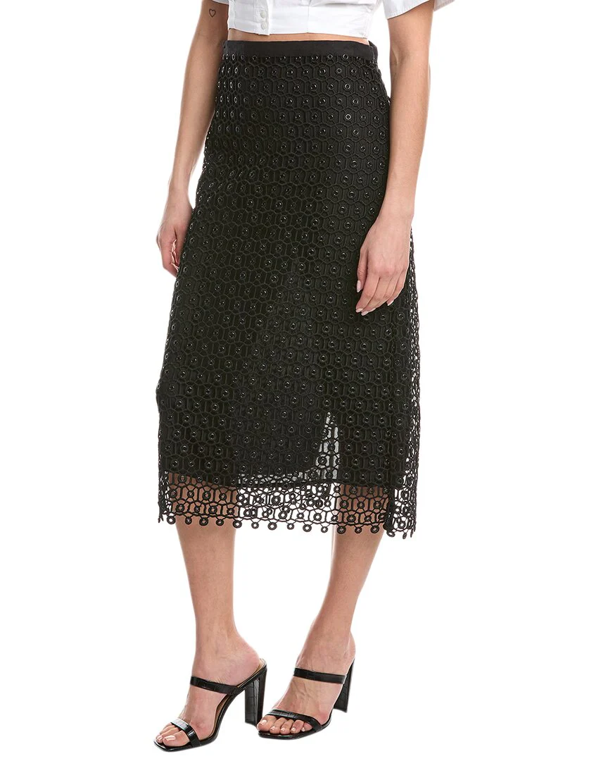 SIMKHAI Karolina Linen-Blend Midi Skirt