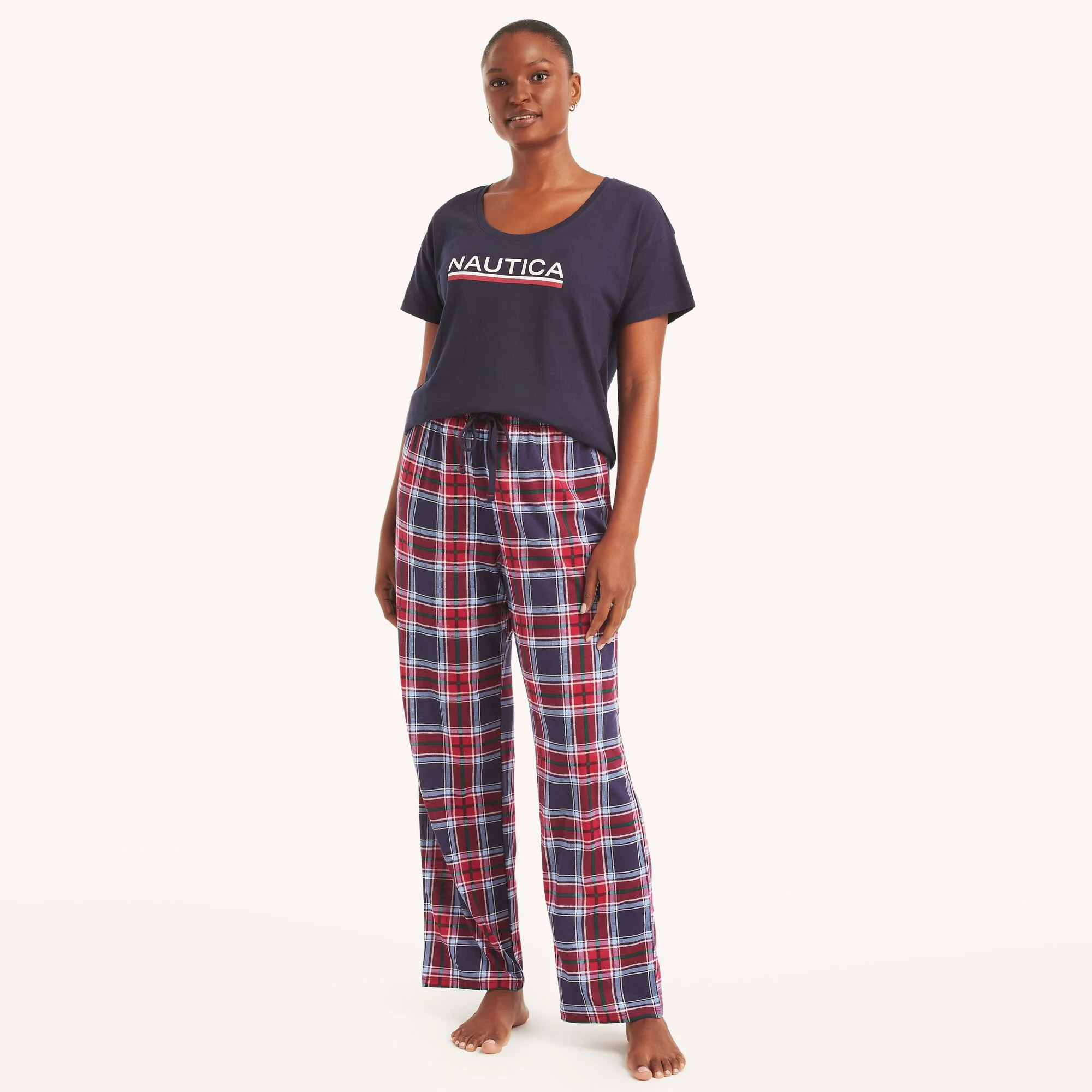 Nautica Womens Printed Pajama Pant Set