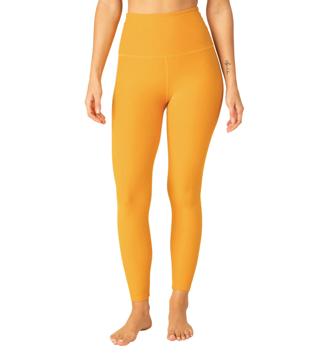 Beyond Yoga Spacedye High Waisted Caught In The Midi 7/8 Yoga Leggings Sunny Citrine Solid