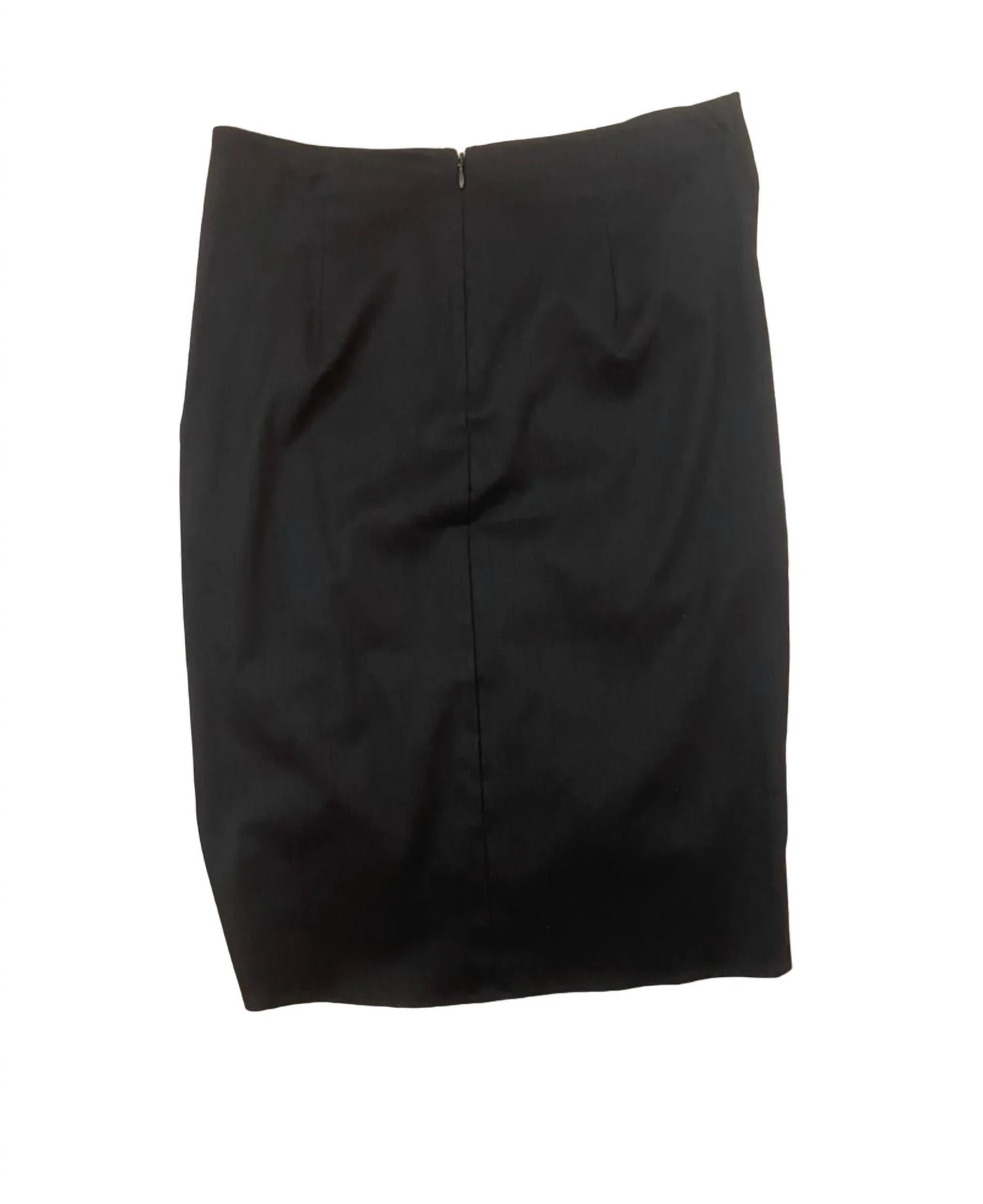 Pencil Skirt With Snaps In Black