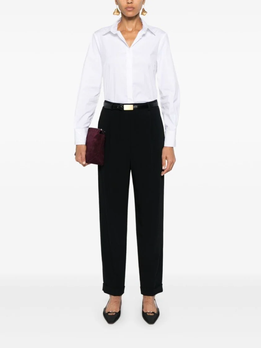 High-Waist Tailored Pants With Straight-Leg Silhouette
