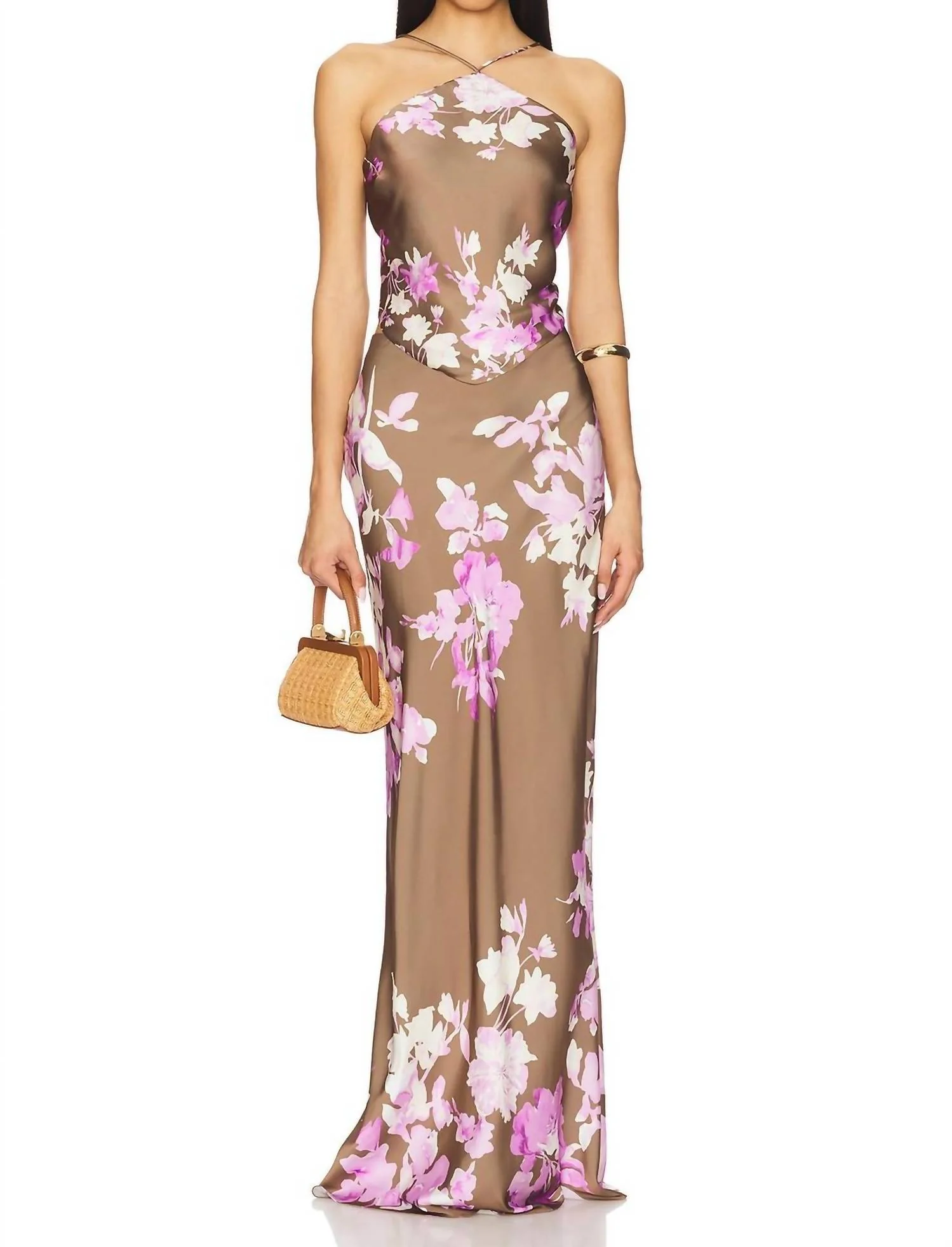 Maxi Skirt In Brown/pink