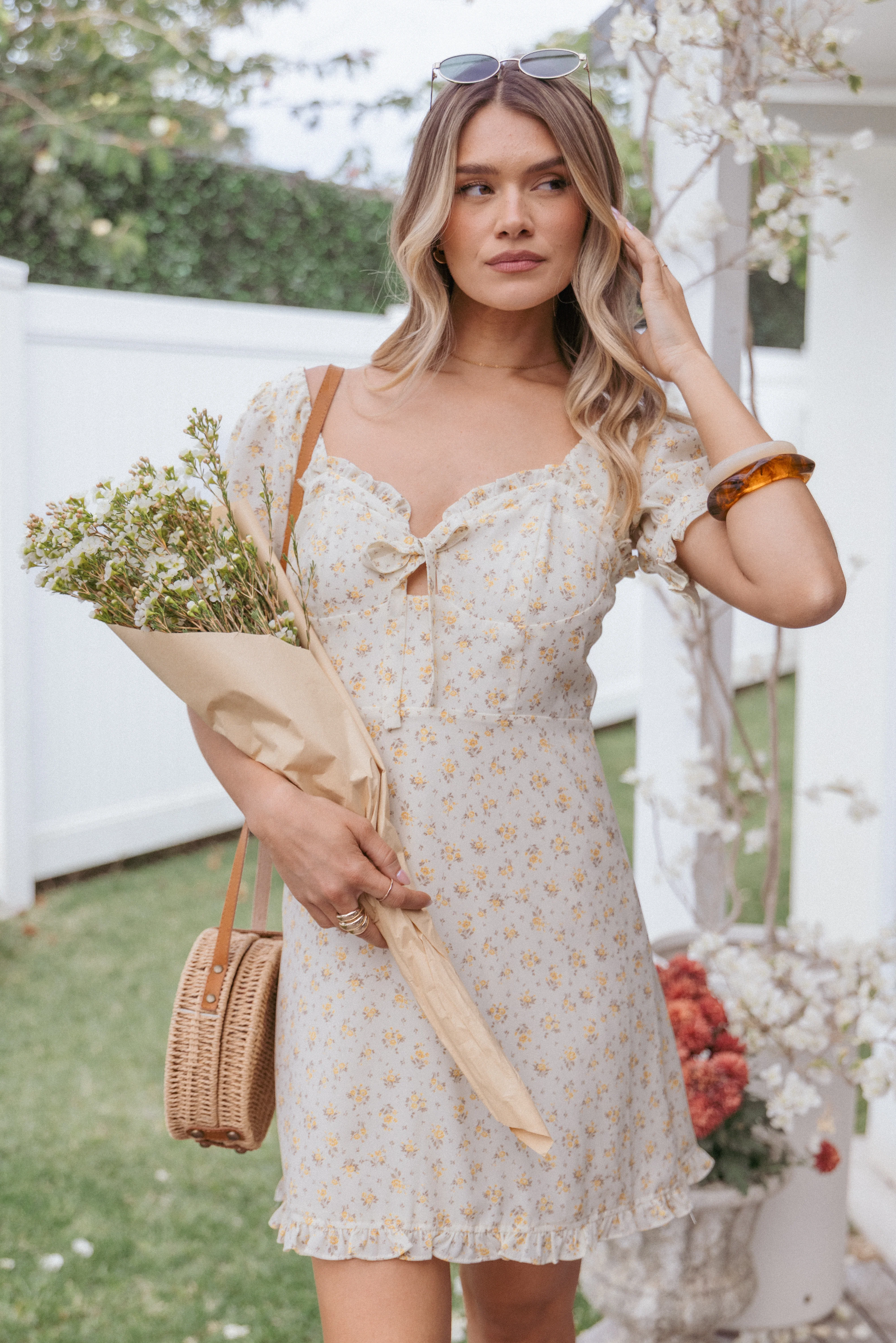 Joss Mini Dress - Cream Yellow