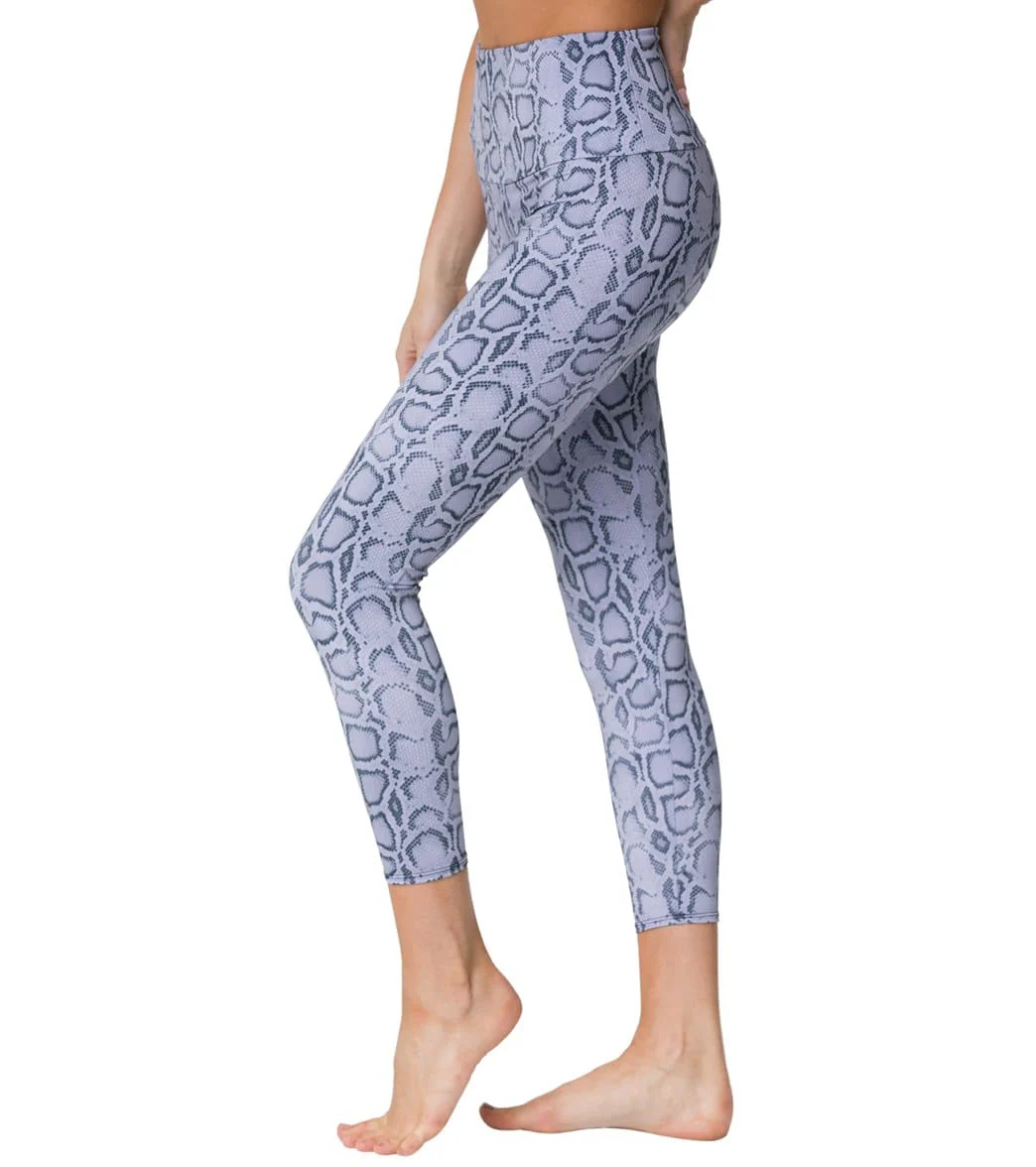 Onzie High Waisted Basic 7/8 Yoga Leggings Lavender Cobra
