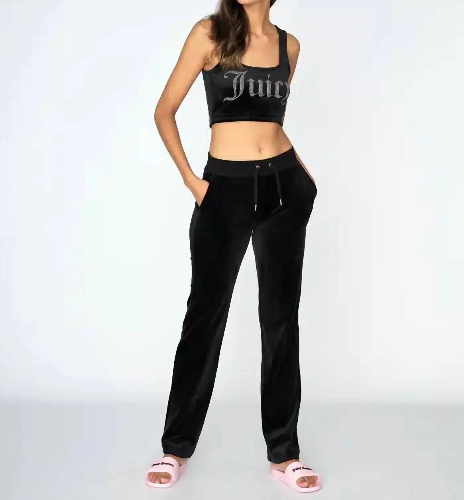 Classic Velour Pants In Black