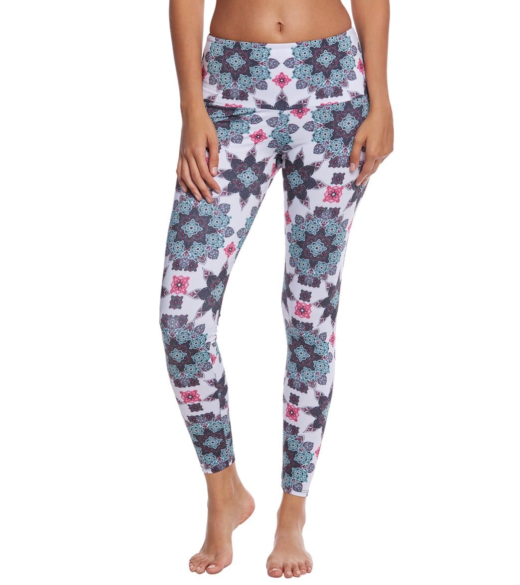 Onzie High Waisted Yoga Leggings White Boho Love