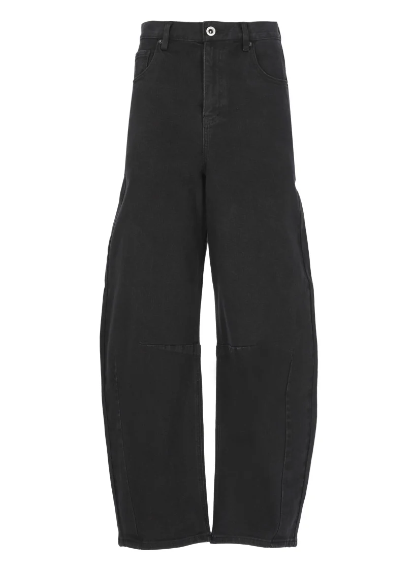 High-Waisted Relaxed Fit Black Jeans
