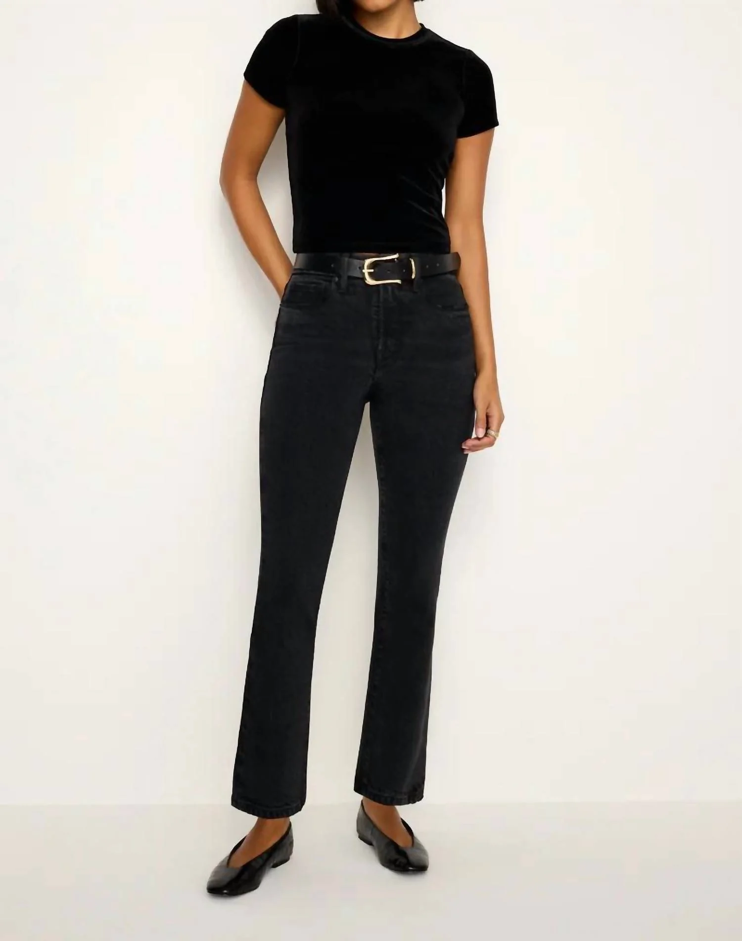 Soft-Tech Good Legs Straight Jeans In Black Wash