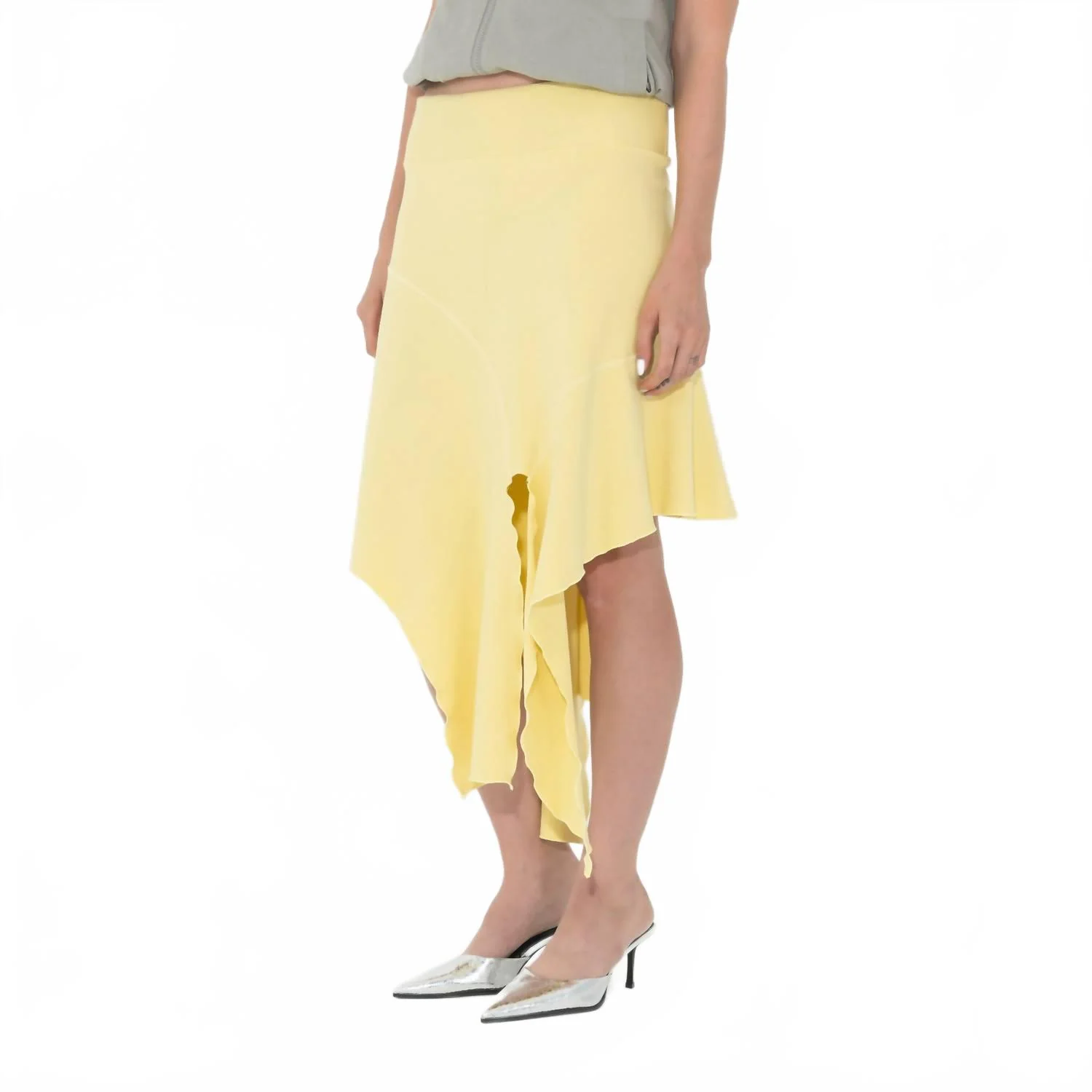 Jersey Drape Skirt In Citron