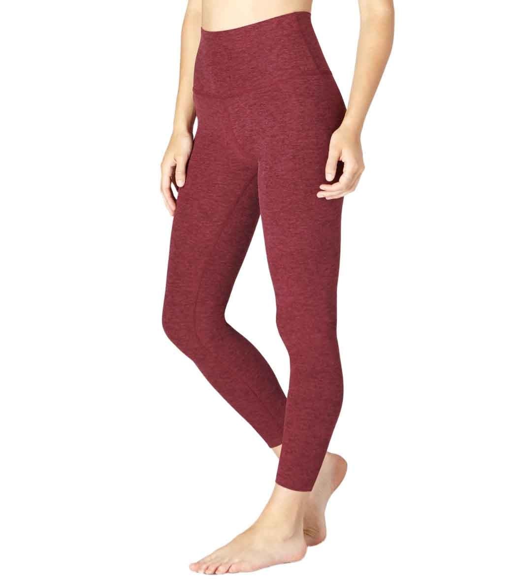 Beyond Yoga Spacedye High Waisted Caught In The Midi 7/8 Yoga Leggings Team Burgundy/Bold Burgundy