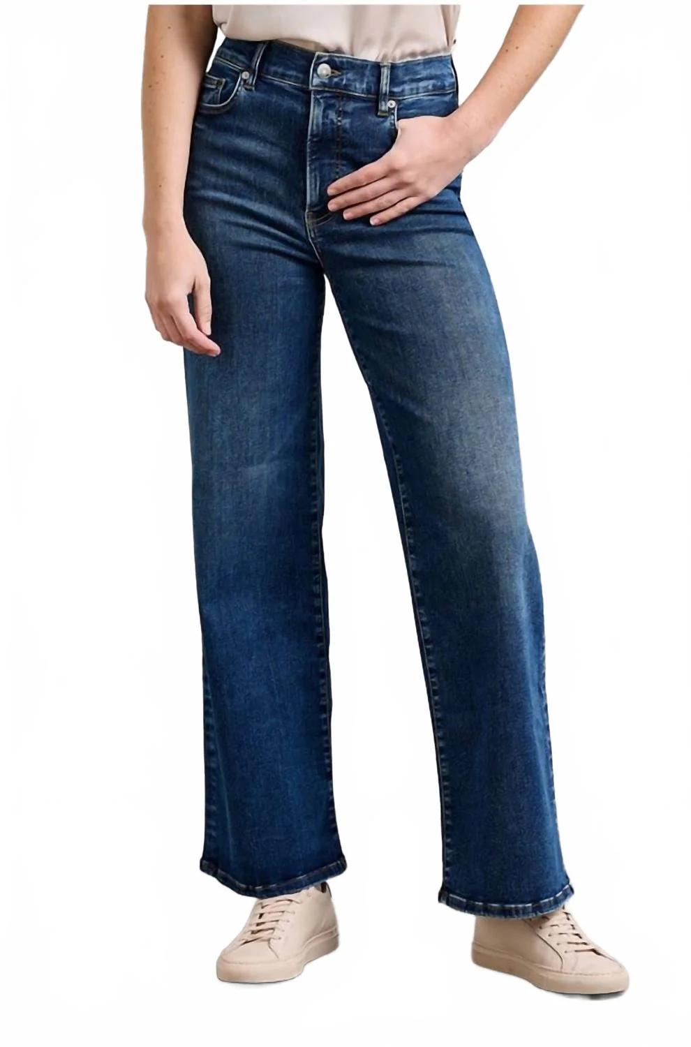 Le Slim Palazzo Wide Leg Jeans In Skywalk