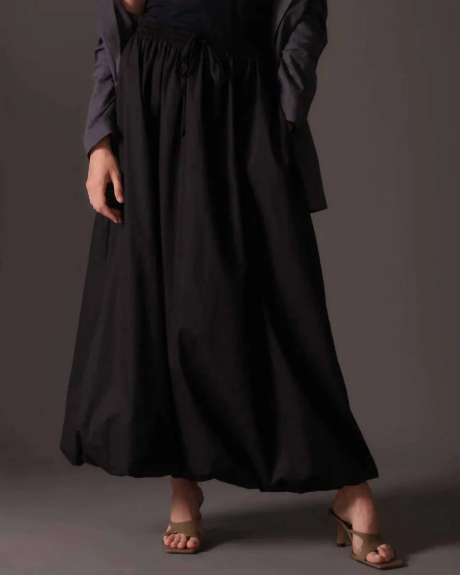 Poplin Maxi Skirt In Black