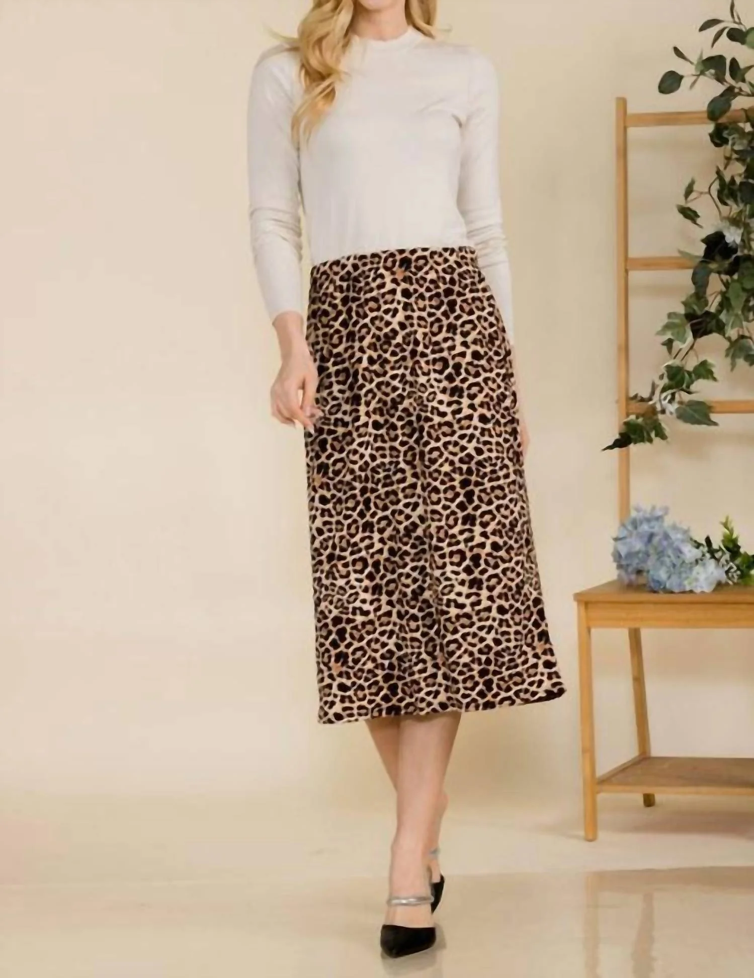 Rowdie Animal Print Skirt In Brown