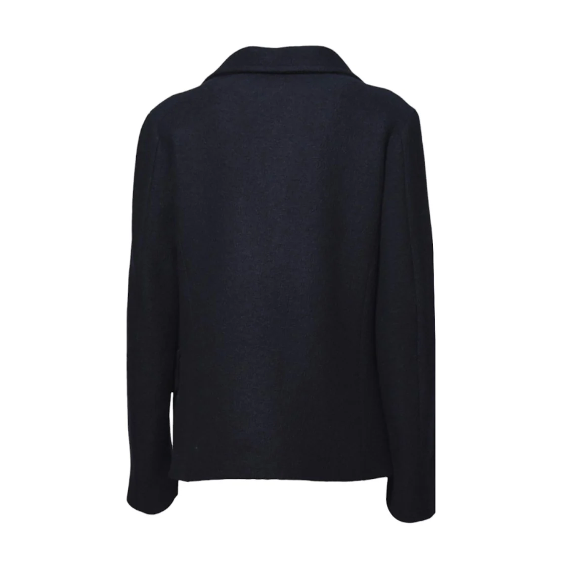 Navy Blue Boxy Felted Wool Jacket