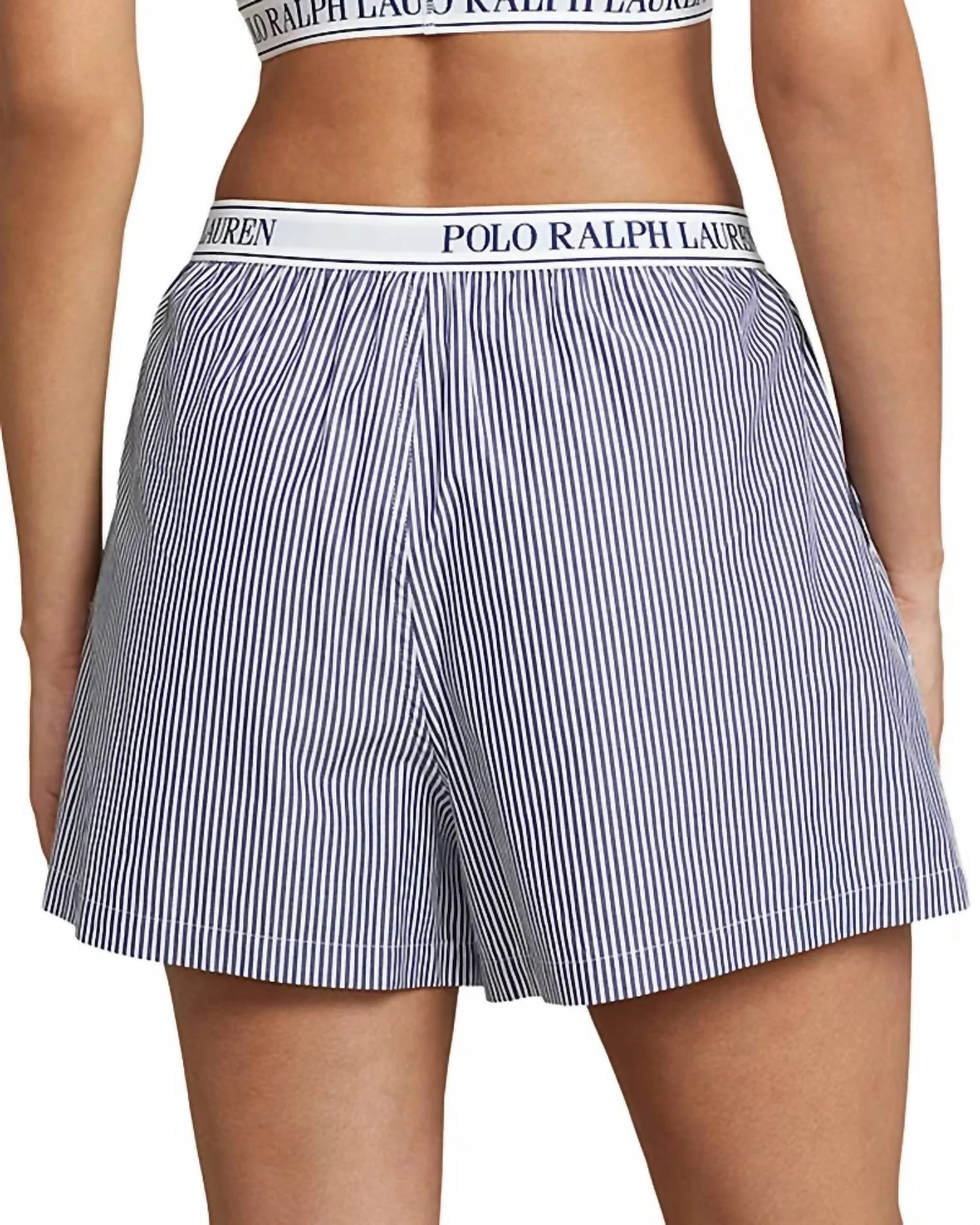 Boxer Pajama Short In White Beacon Blue
