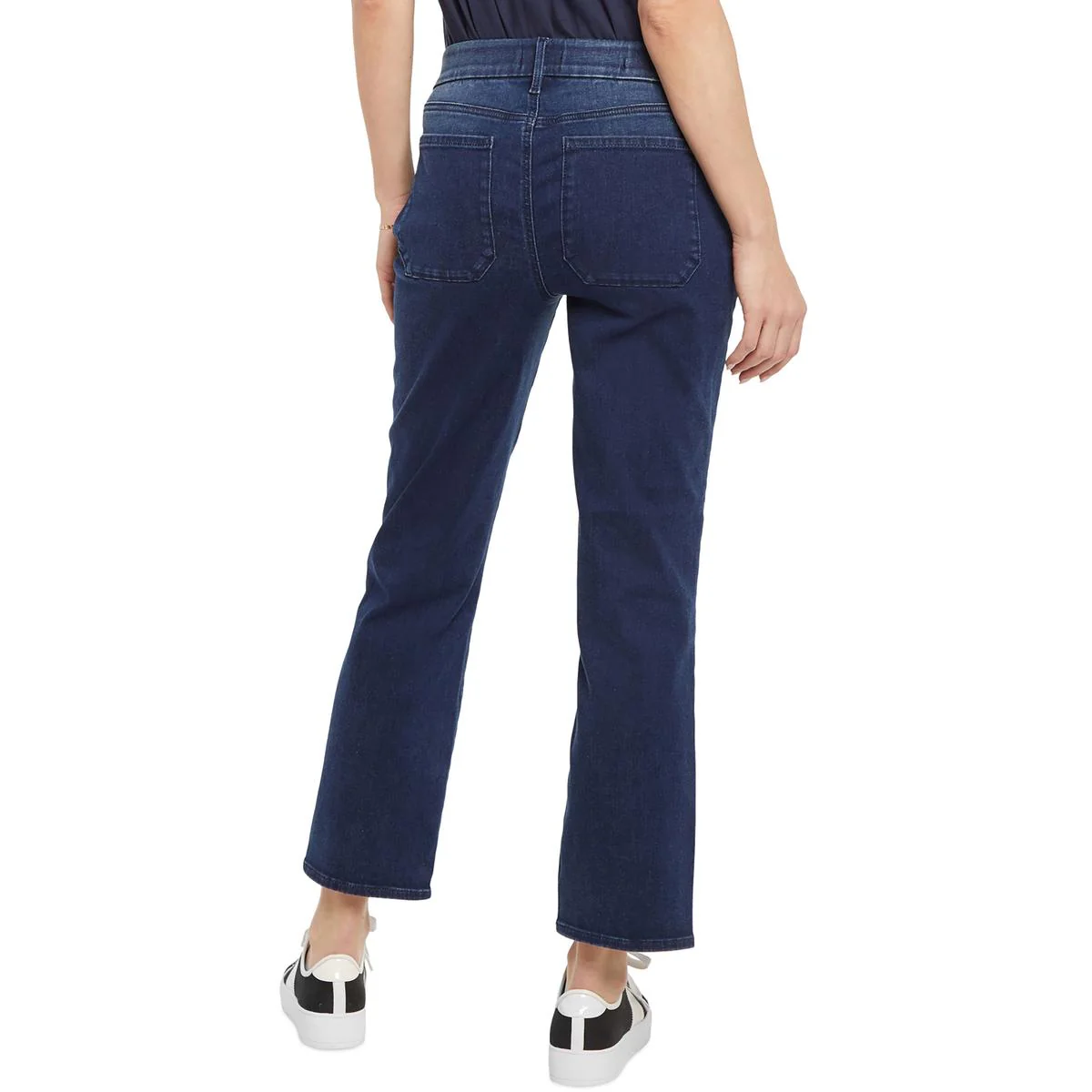 Womens Straight Mid-Rise Ankle Jeans