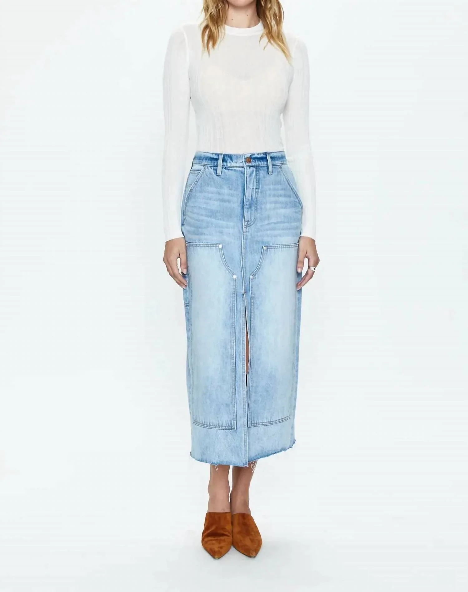 Alice Denim Skirt In Coastal