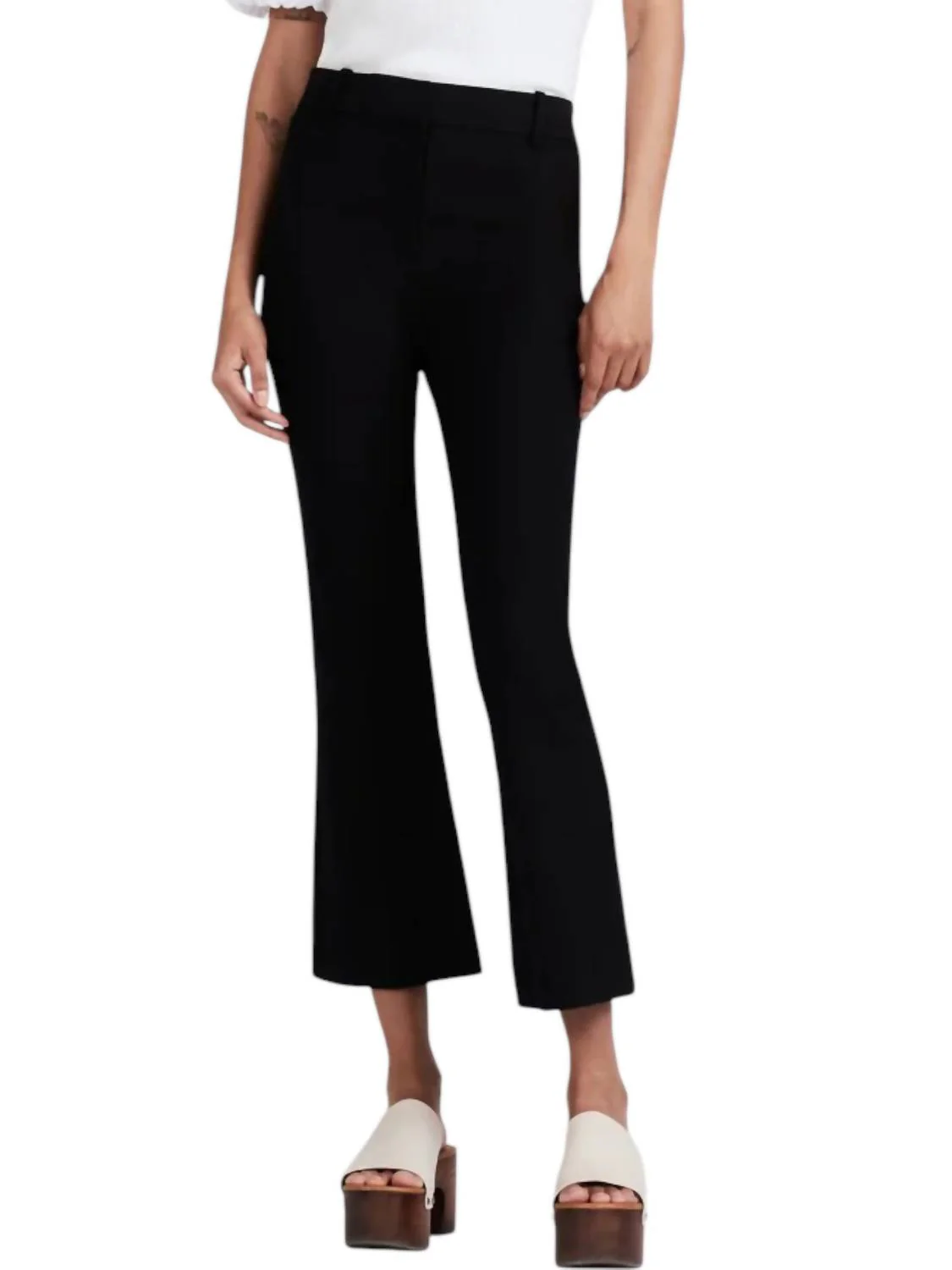 Crosby Crop Flare Trouser In Black