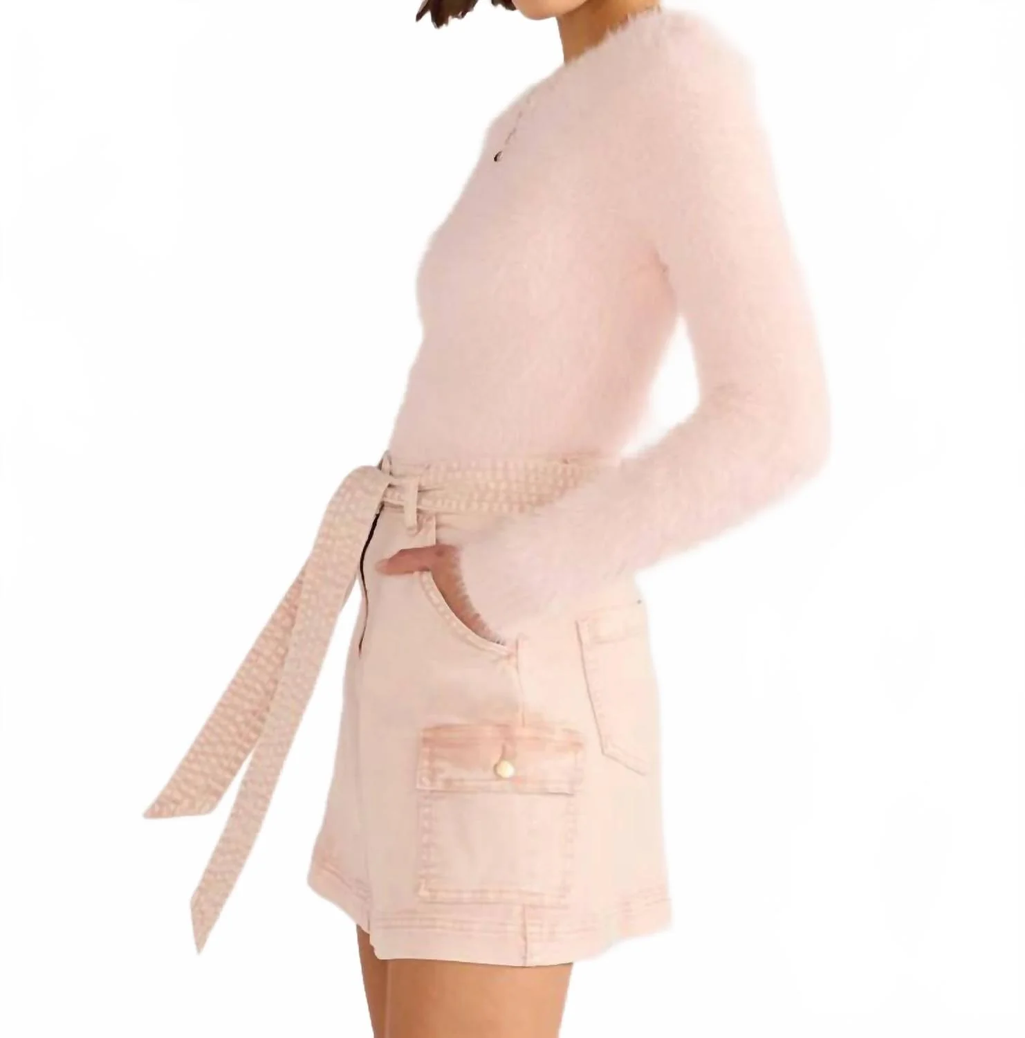 Dahlia Denim Mini Skirt In White