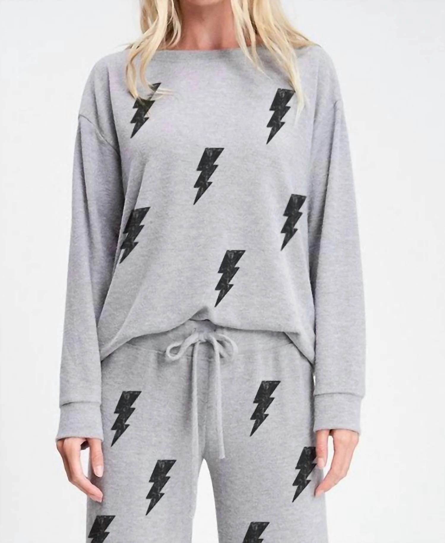 Lightning Loungewear Set In Heather Grey
