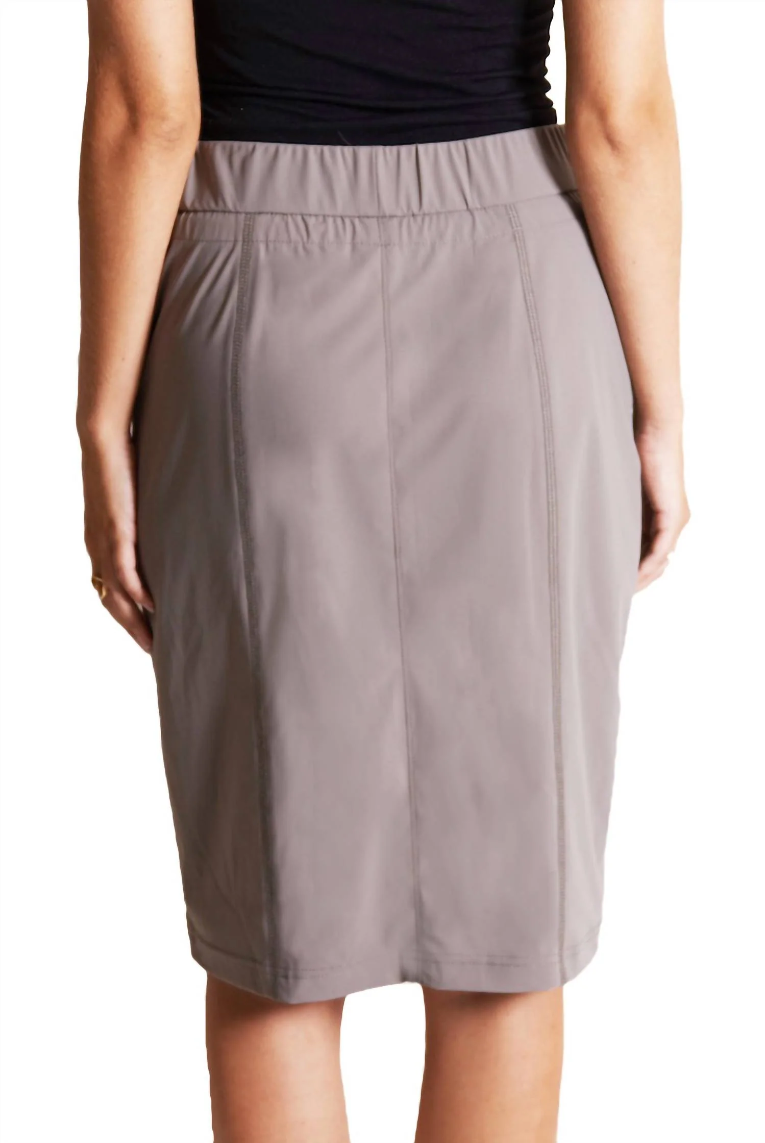 Nele Knee Length Skirt In Warm Grey