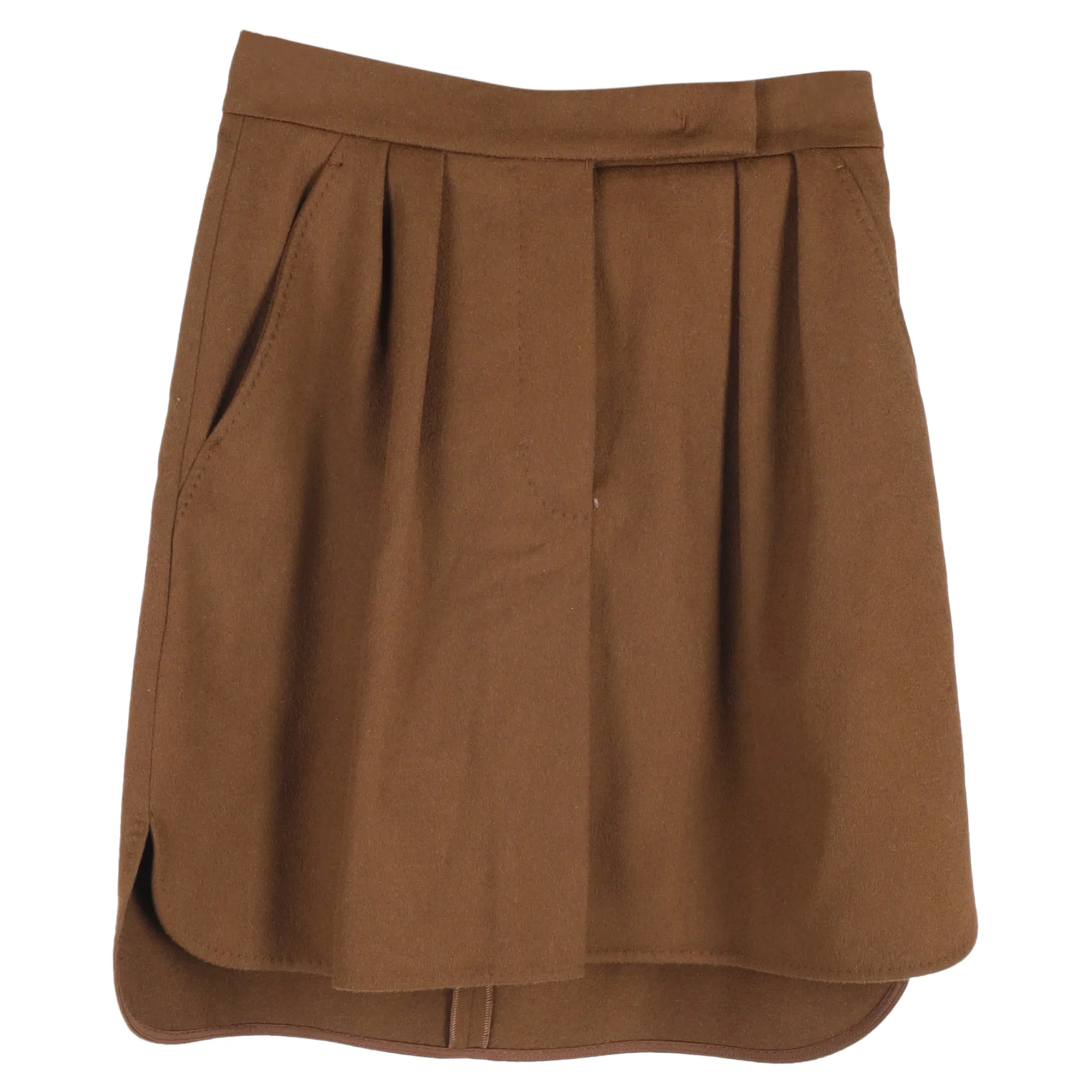 Max Mara Zorro Mini Skirt in Brown Camel Hair