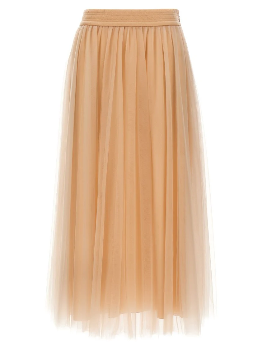Tulle Longuette Skirt With Flowing Layers