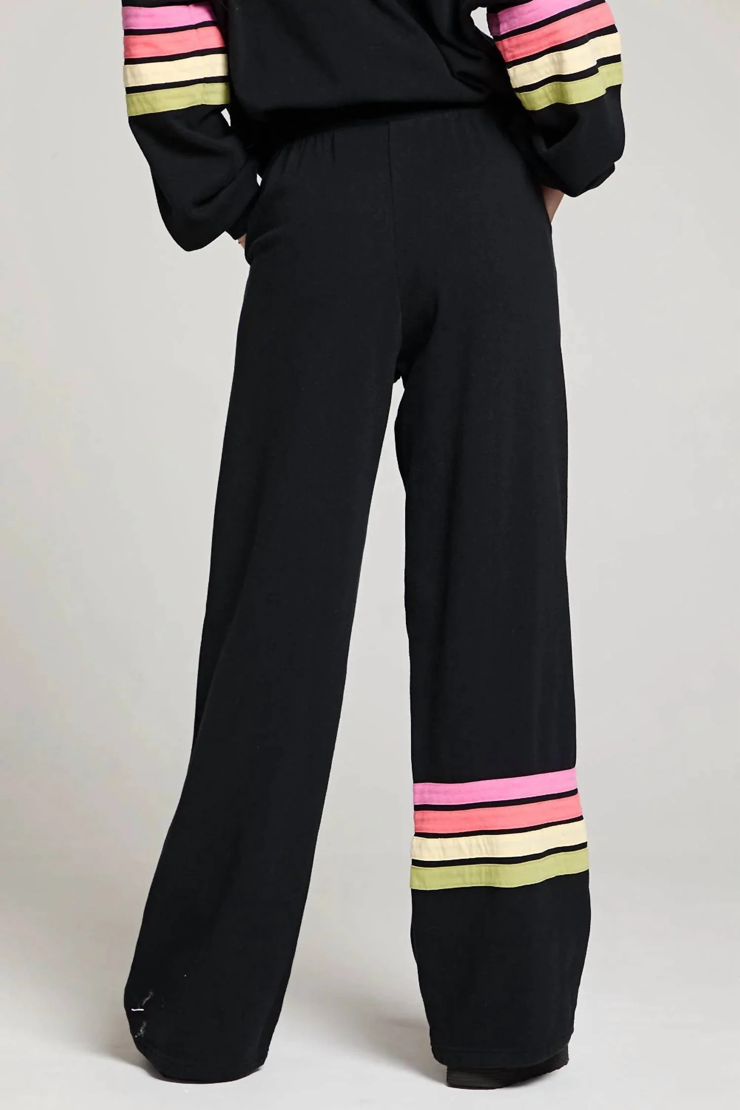 Rainbow Stripe Sweatpants In True Black