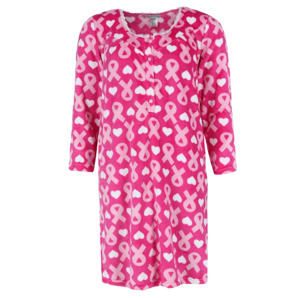 Women's Heart Breast Cancer Ribbon Plush Gown